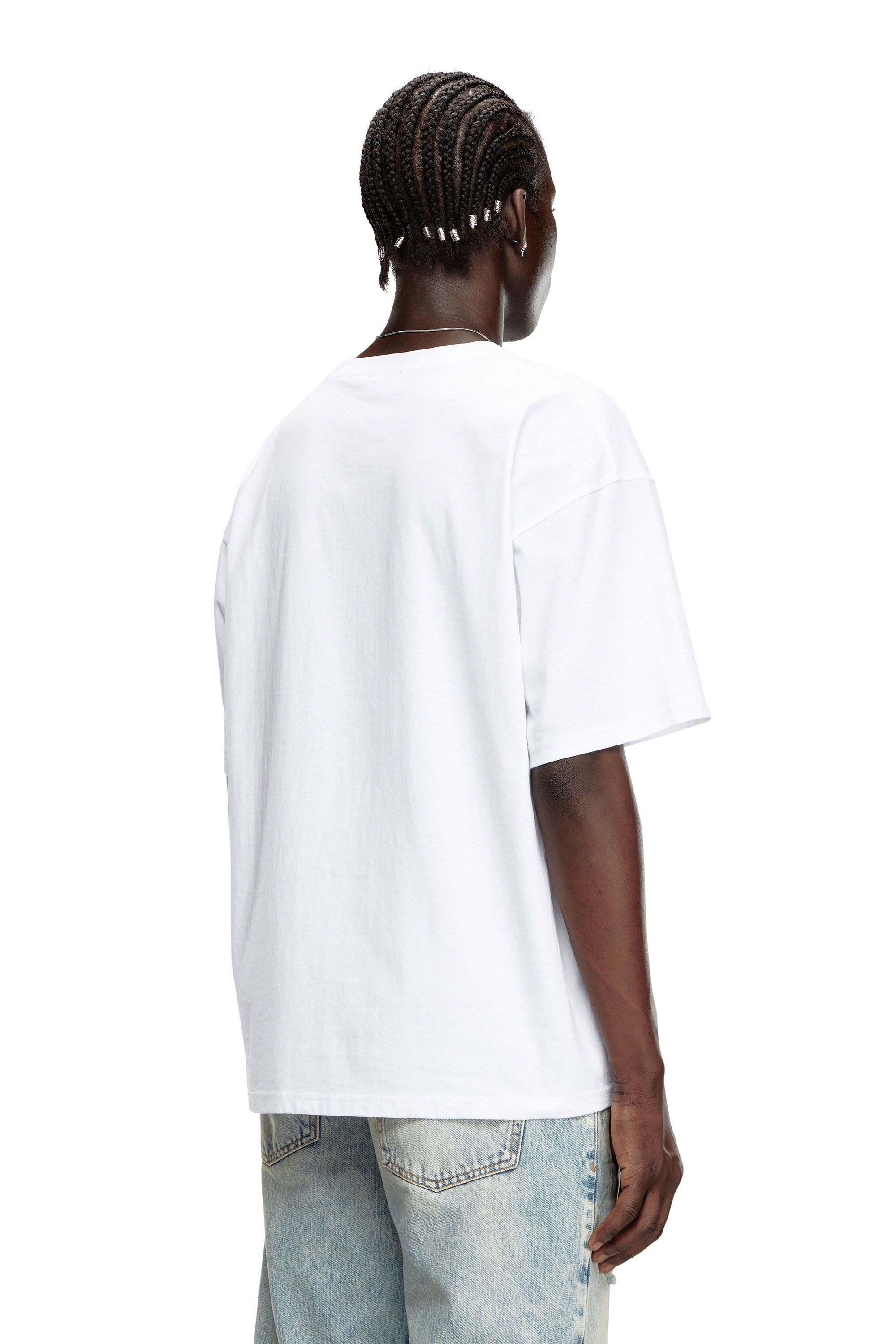 Diesel - T-BOXT-LAB, Man's T-shirt with jacquard logo patch in White - 3