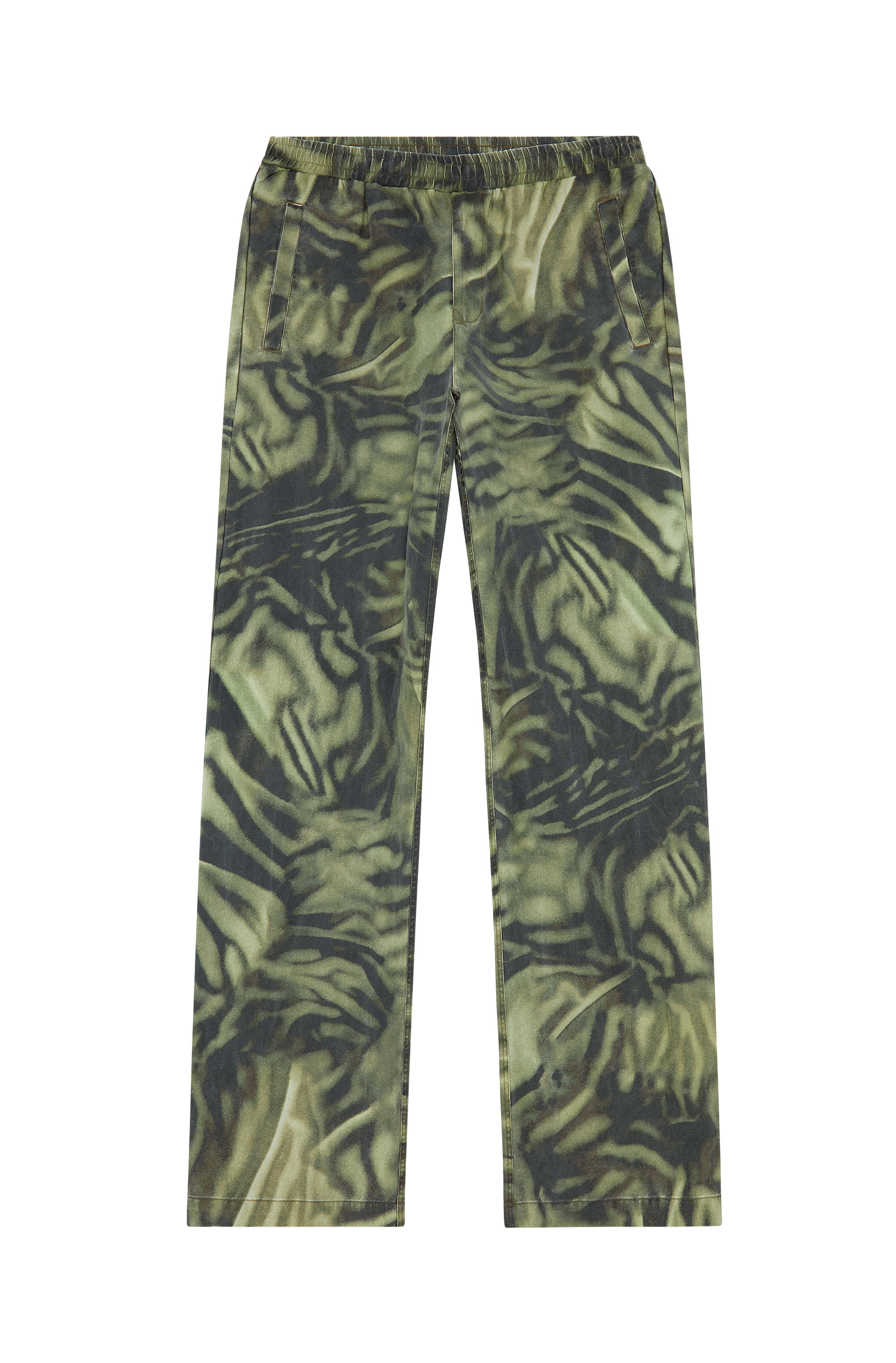 Diesel - P-GOLD-ZEBRA, Man's Twill pants with zebra-camo print in Military Green - 5