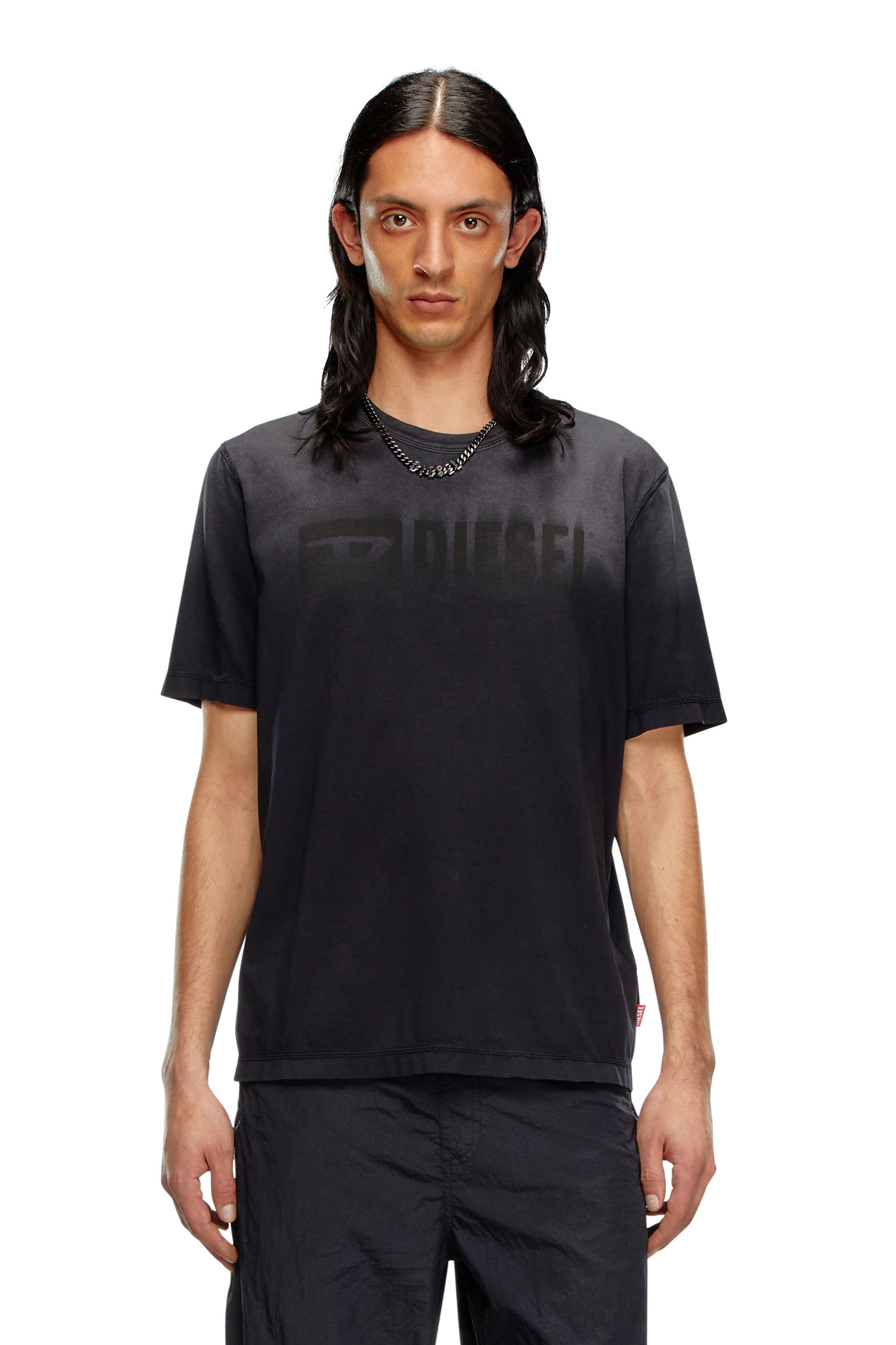 Diesel - T-ADJUST-K4, Man's T-shirt with sun-faded treatment in Black - 1