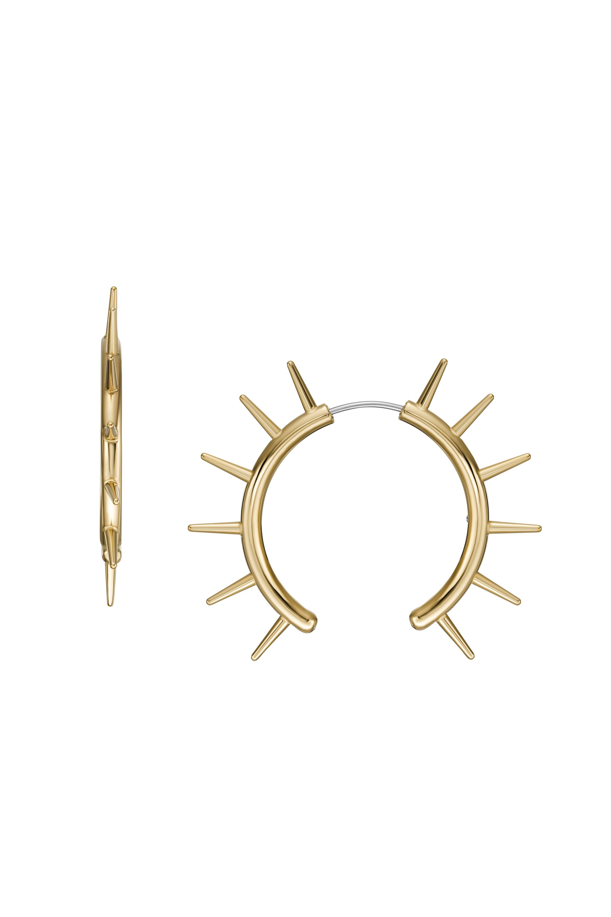 Diesel - DX1452710, Unisex's Gold-Tone Stainless Steel Front to Back Earrings in Gold - 2