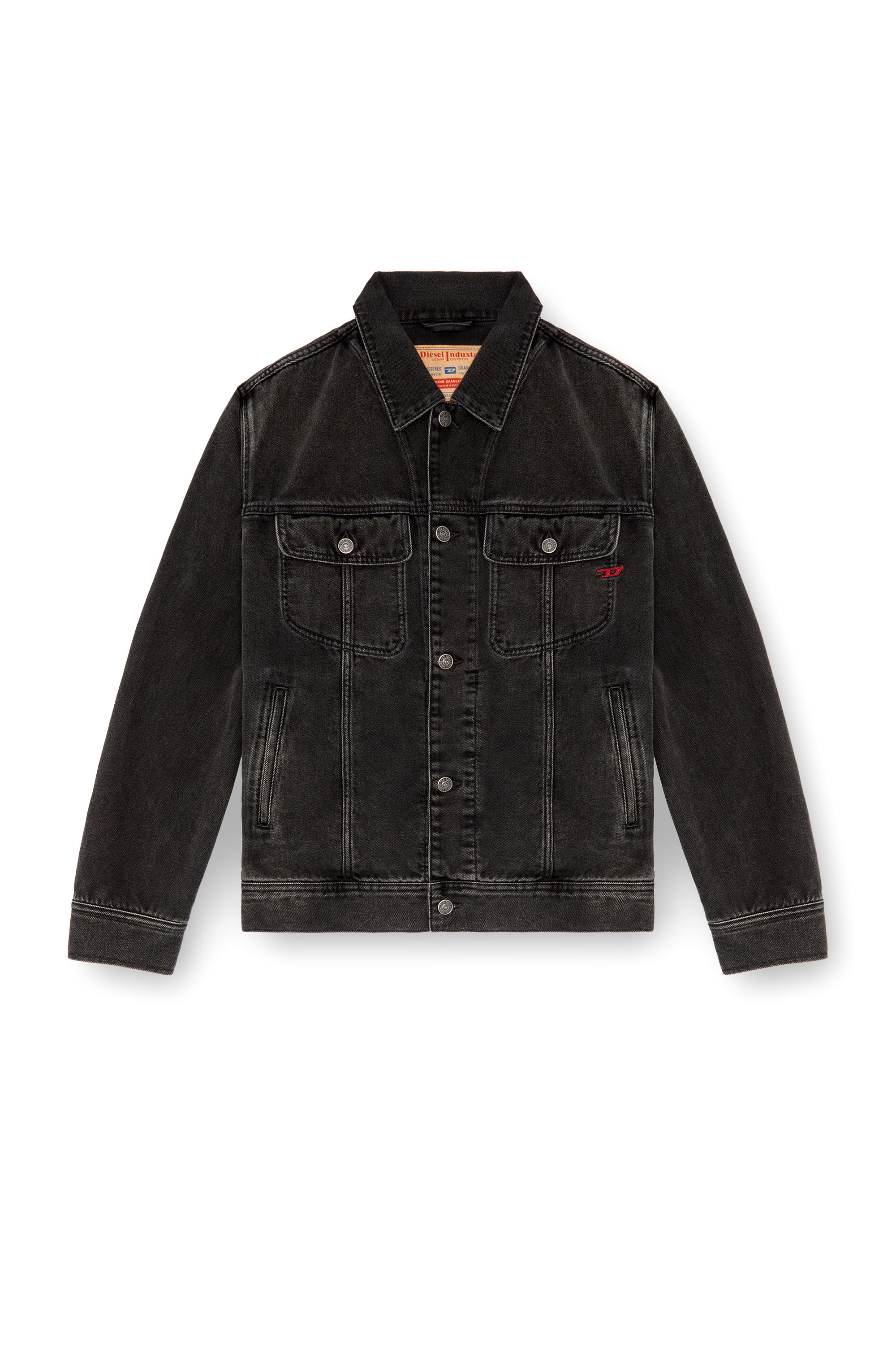 Diesel - D-BARCY, Man's Regular-fit trucker jacket in Black - 6