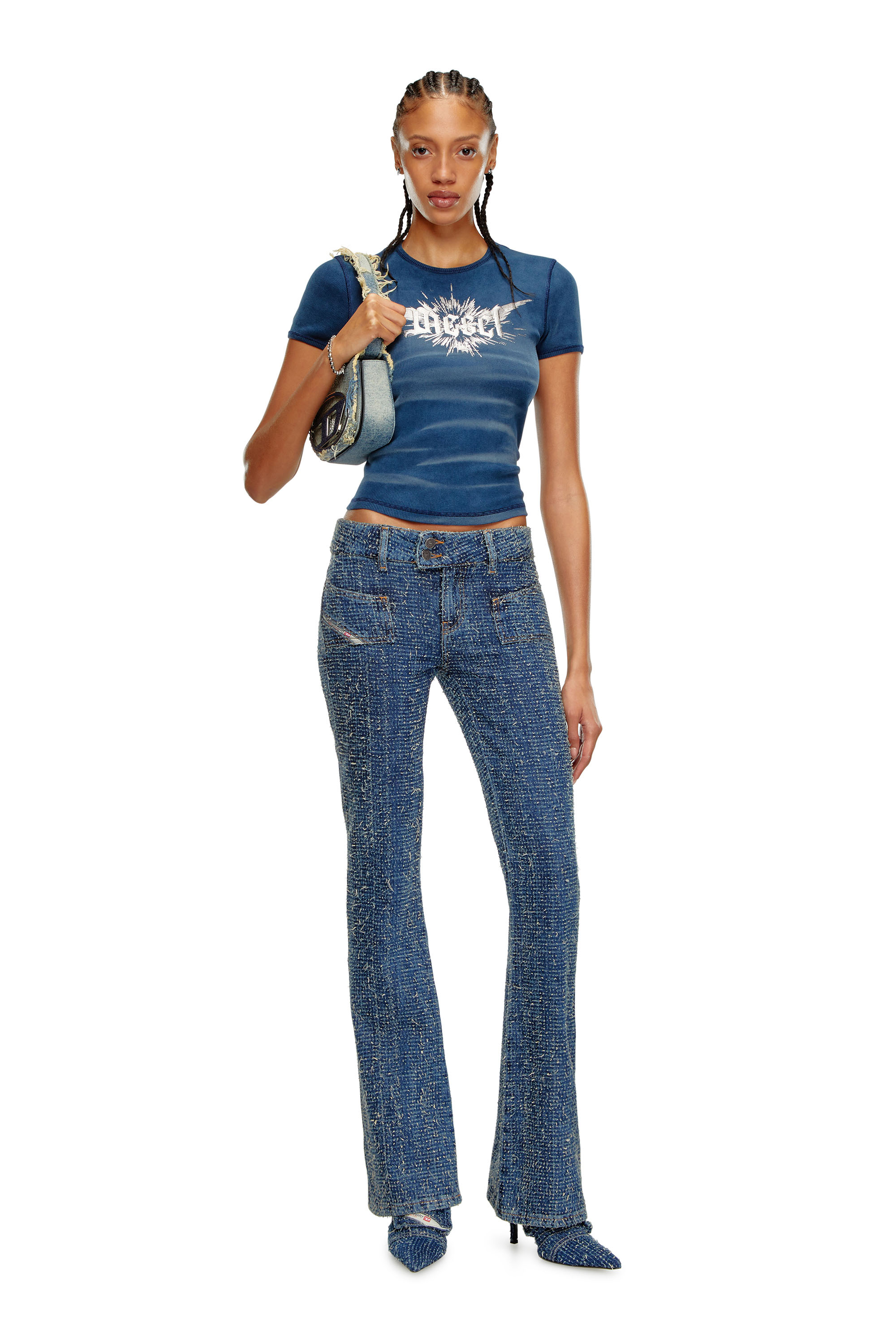 Diesel - Bootcut Jeans D-Ebush 0PGAH Mujer, Azul medio - 2