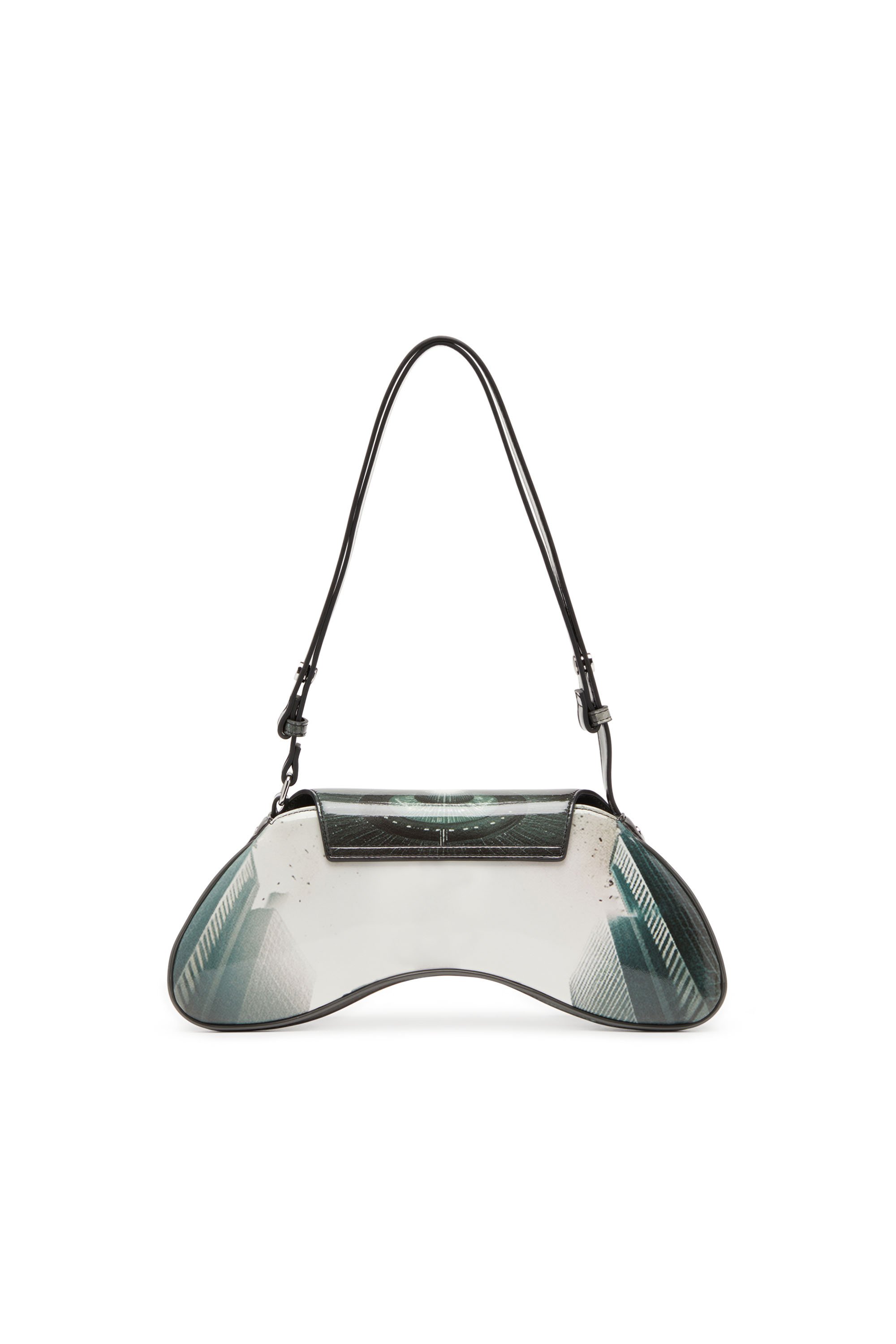 Diesel - PLAY CROSSBODY, Woman's Play-Shoulder bag in printed glossy PU in Dark grey - 2