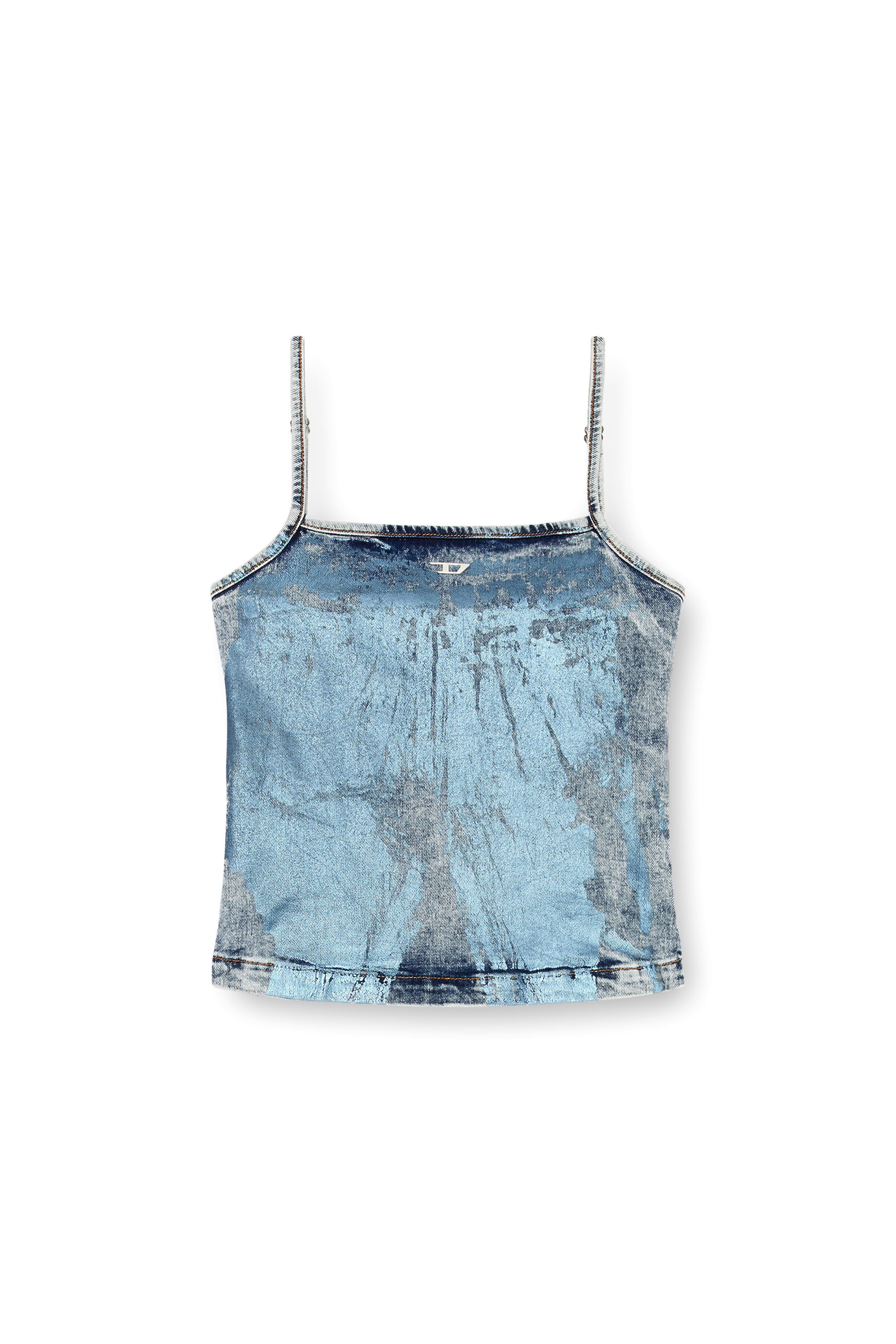 Diesel - DE-ILA-S, Top con tiras en denim colorido Mujer in Azul marino - 4