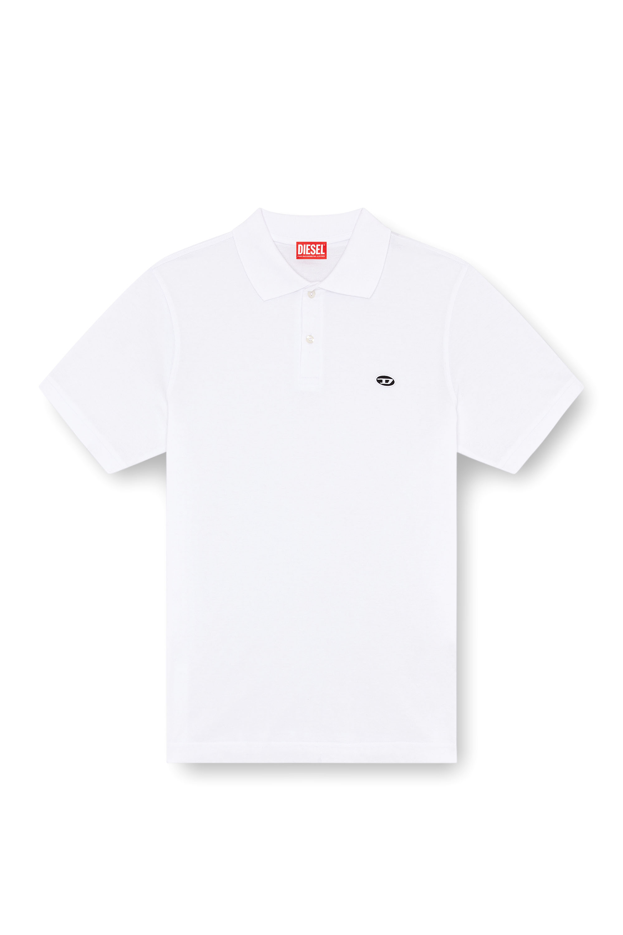 Diesel - T-REJUST-DOVAL-PJ, Man's Polo shirt with Oval D patch in White - 4