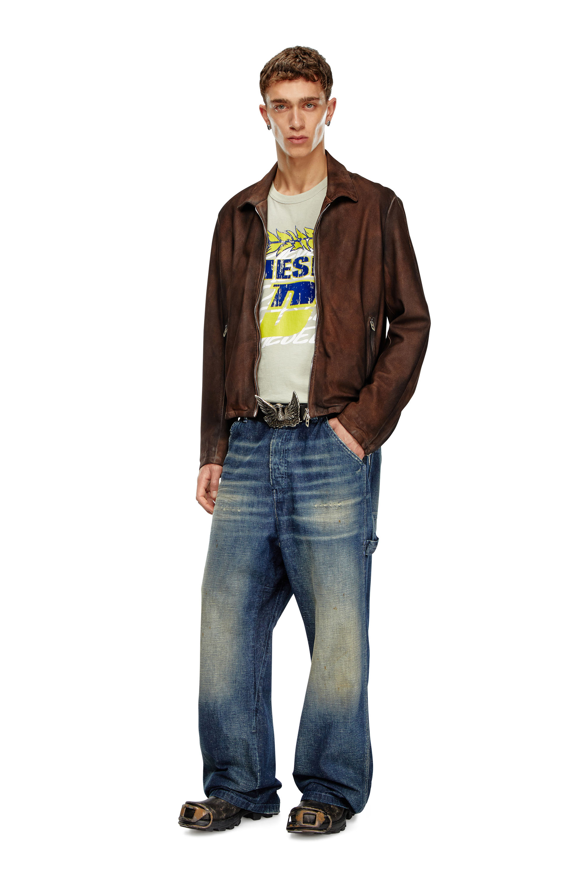 Diesel - Relaxed Jeans D-Livery 09J91 Hombre, Azul Oscuro - 2