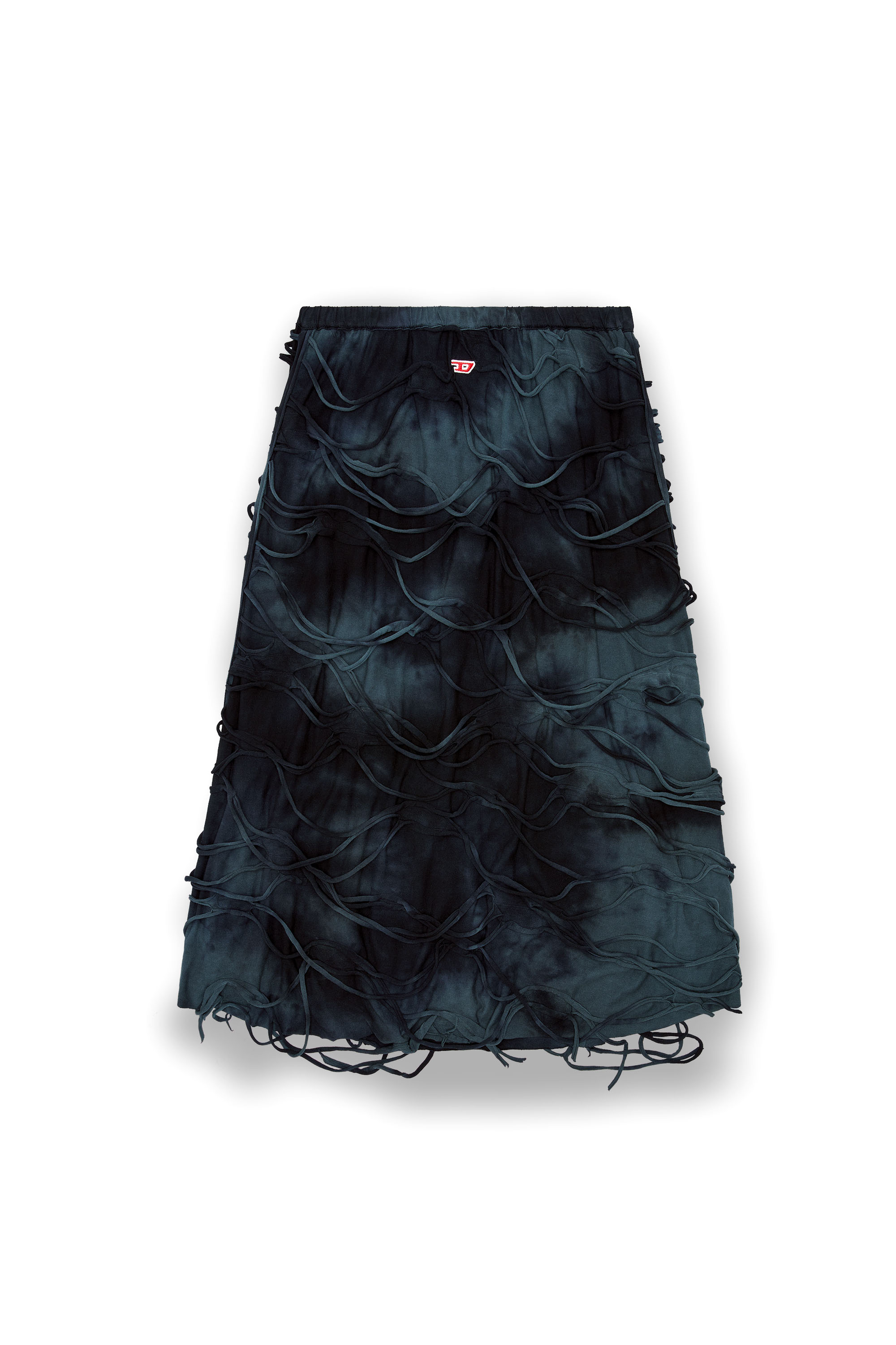 Diesel - O-JAL, Woman's Midi skirt with floating strands in Black - 4