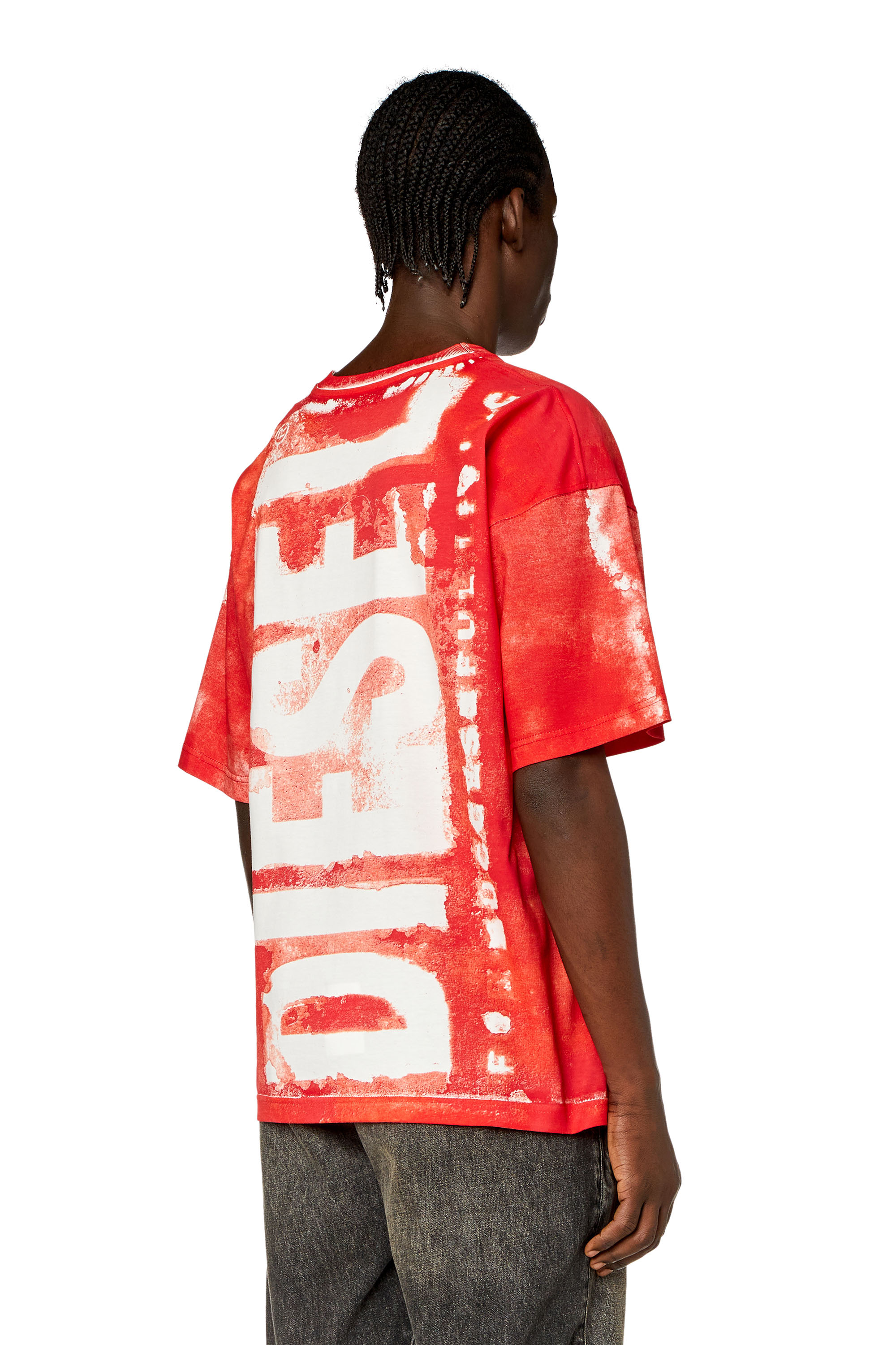 Diesel - T-BOXT-BISC, Man's T-shirt with maxi bleeding logos in Red - 2