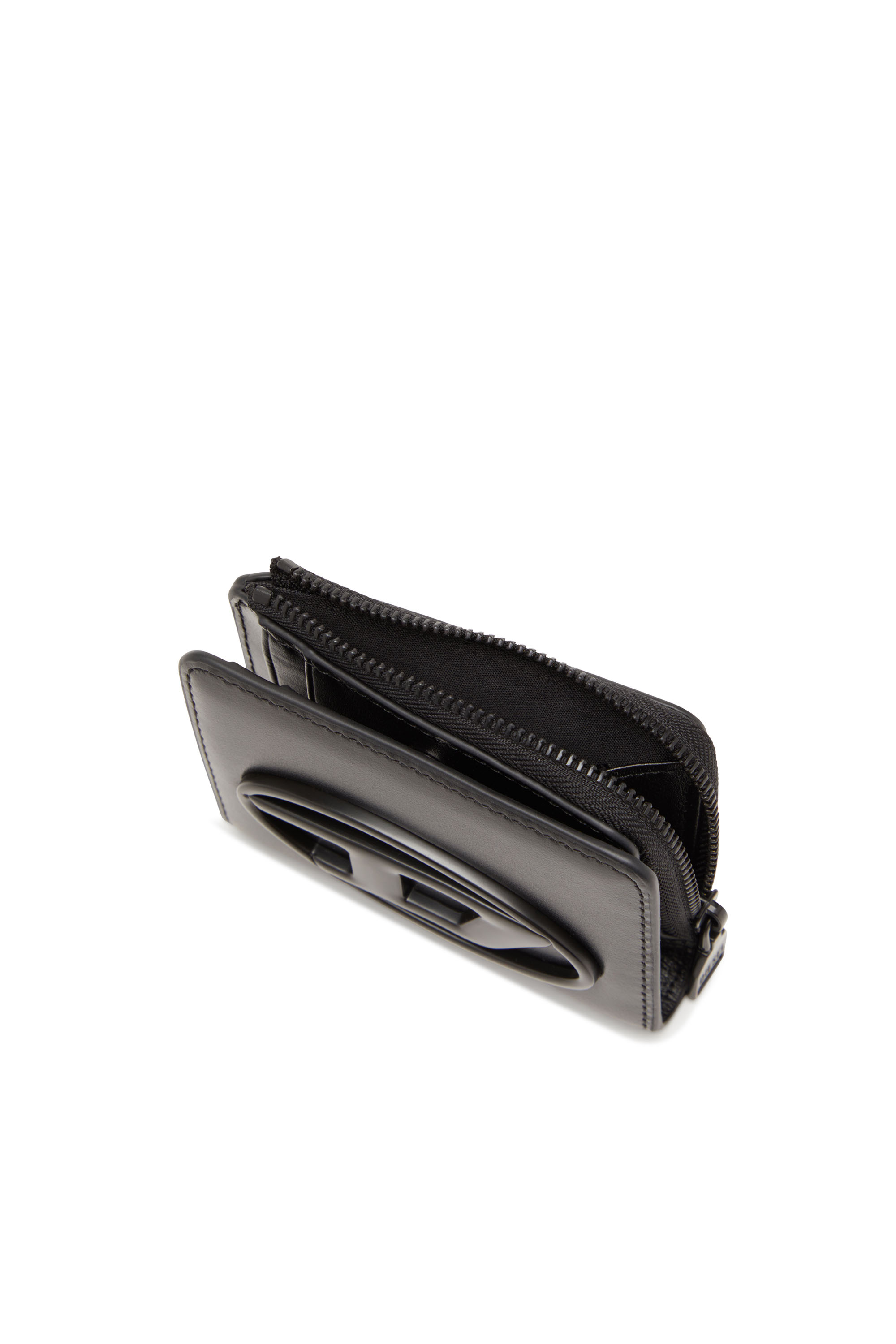 Diesel - HOLI-D CARD HOLDER ZIP L, Tarjetero de piel lisa Unisex in Negro - 4