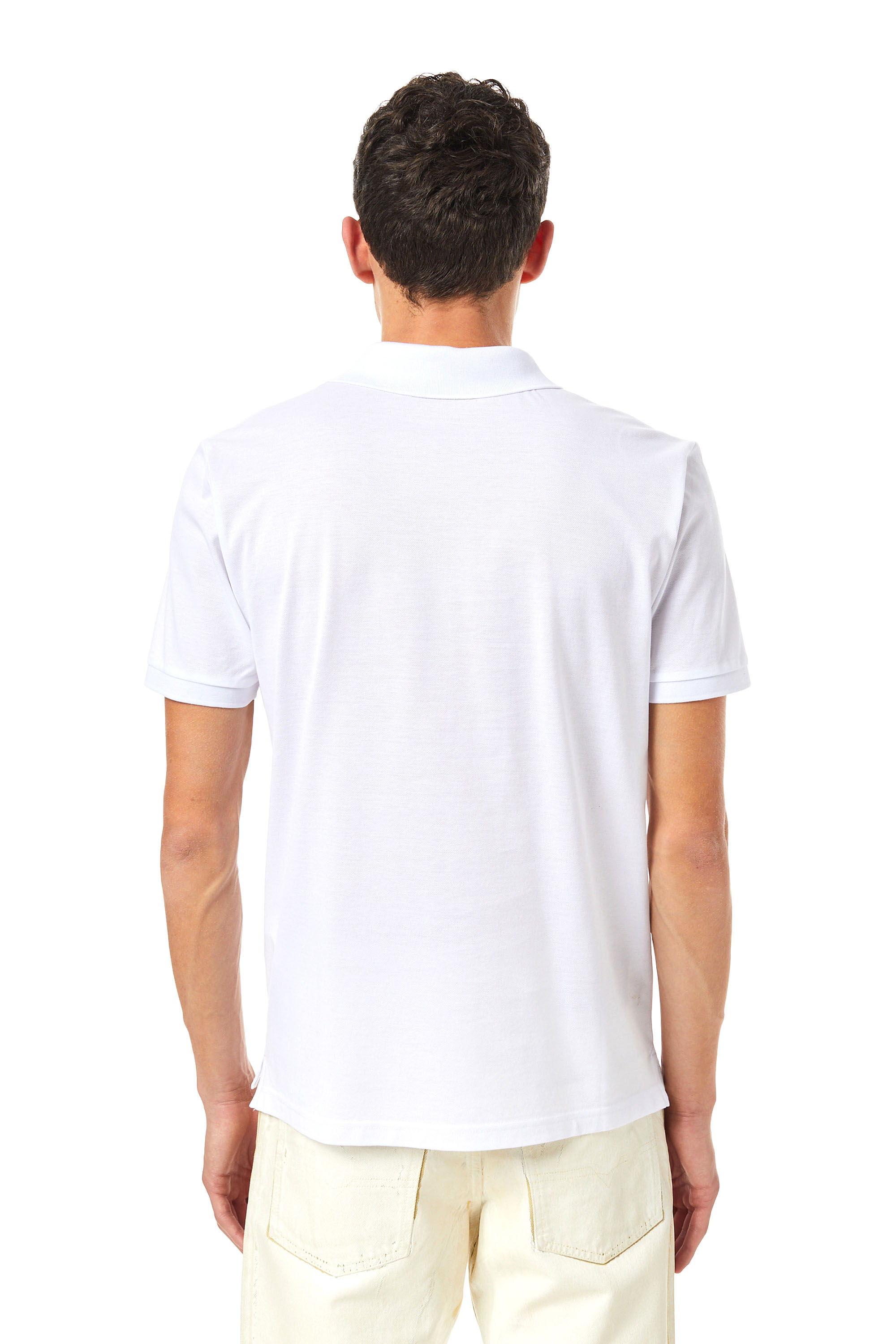 Diesel - T-SMITH-DOVAL-PJ, Man's Polo shirt with oval D patch in White - 2