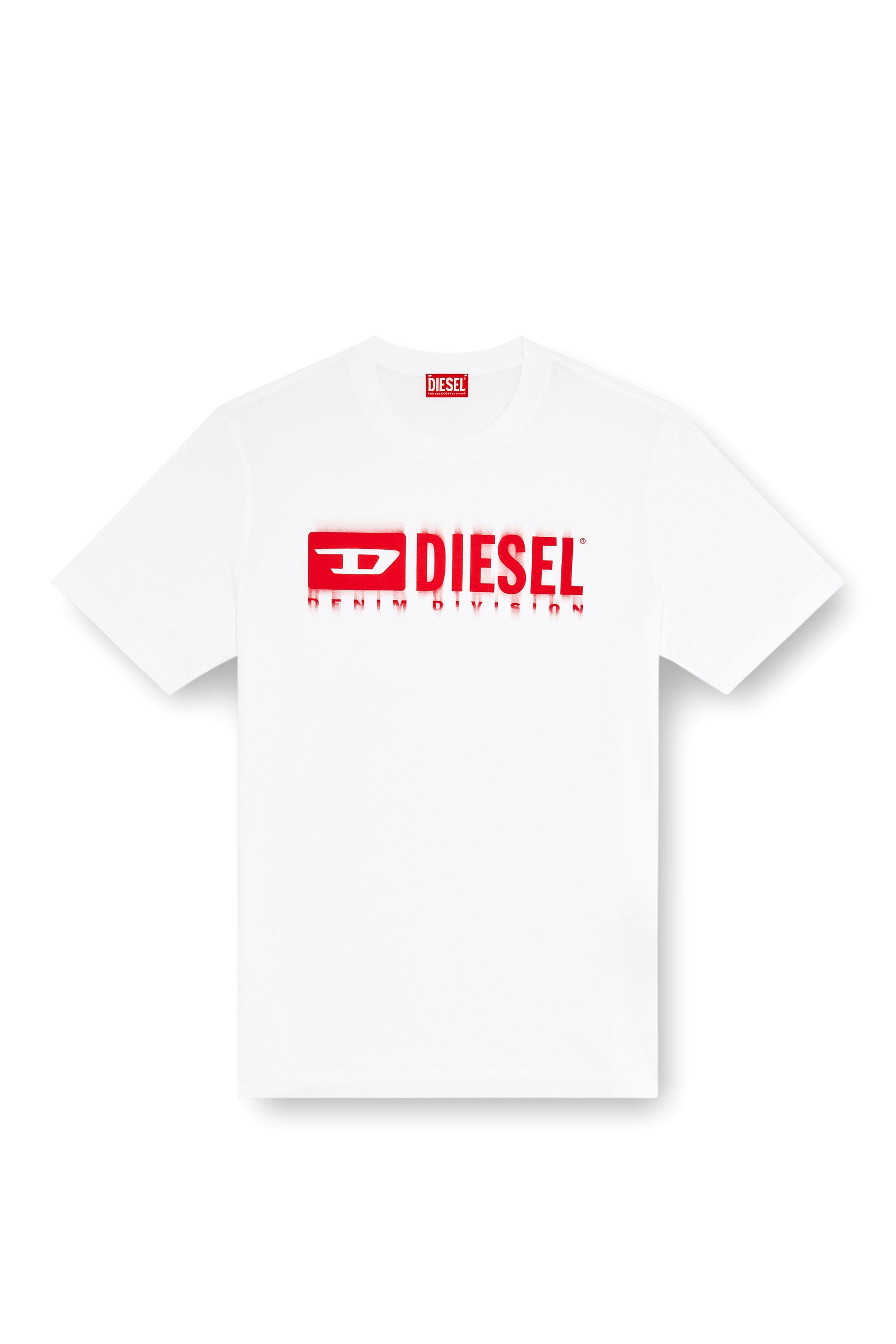 Diesel - T-ADJUST-Q7, Man's T-shirt with blurry Diesel logo in White - 4