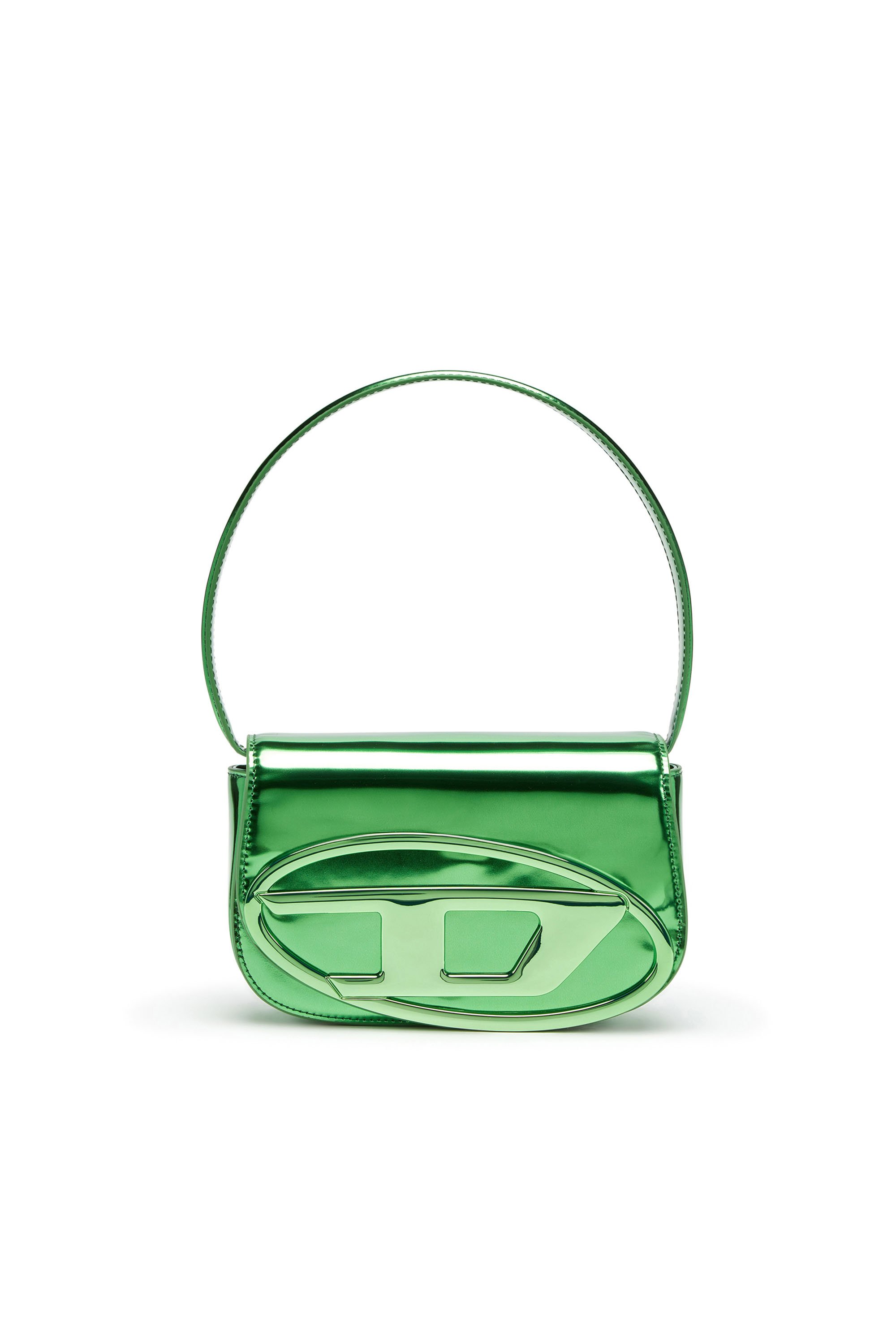 Diesel - 1DR, 1DR-Bolso icónico de hombro redondo de cuero espejado Mujer in Verde - 1