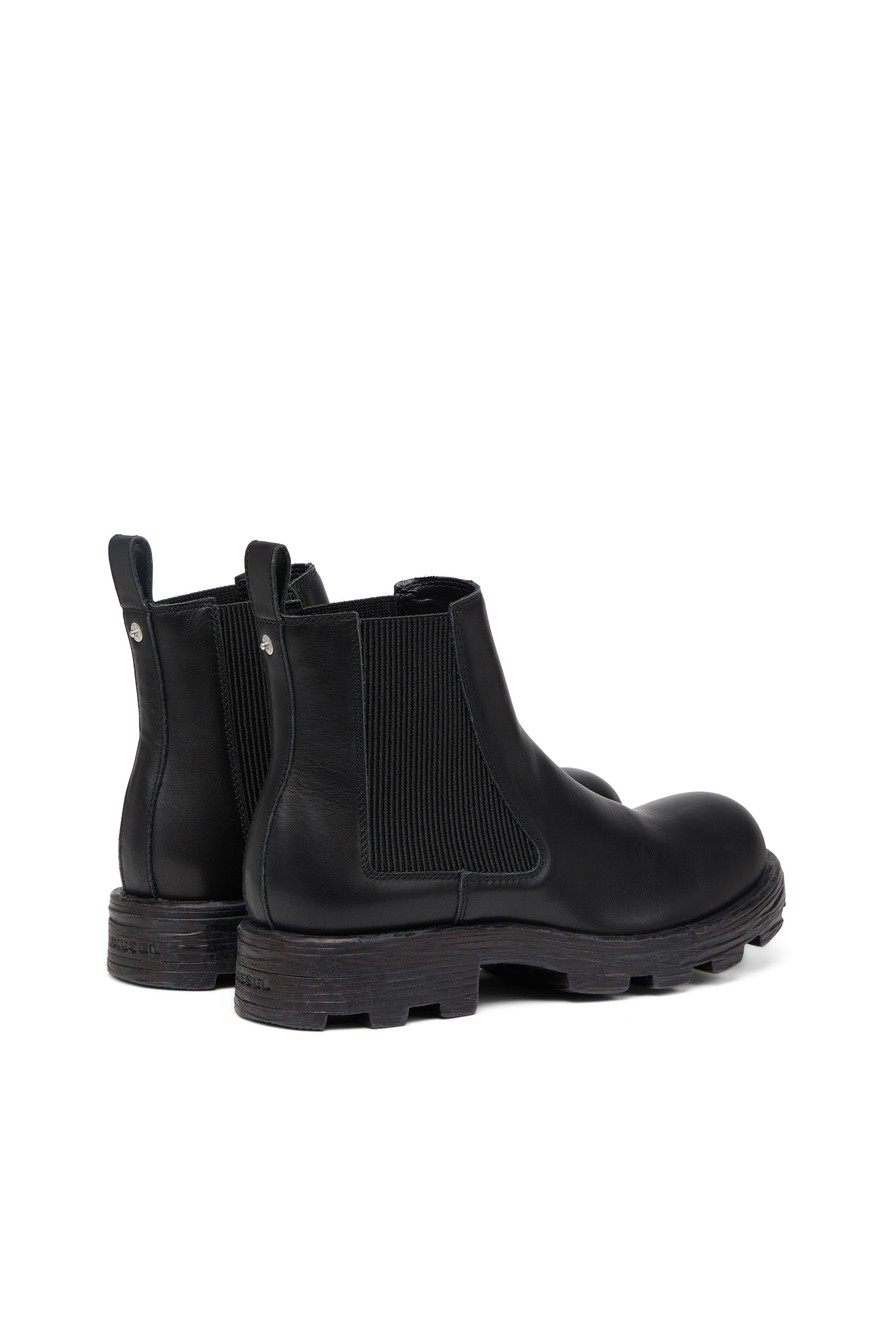 Diesel - D-HAMMER LCH, Man's D-Hammer-Leather Chelsea boots with chunky sole in Black - 4