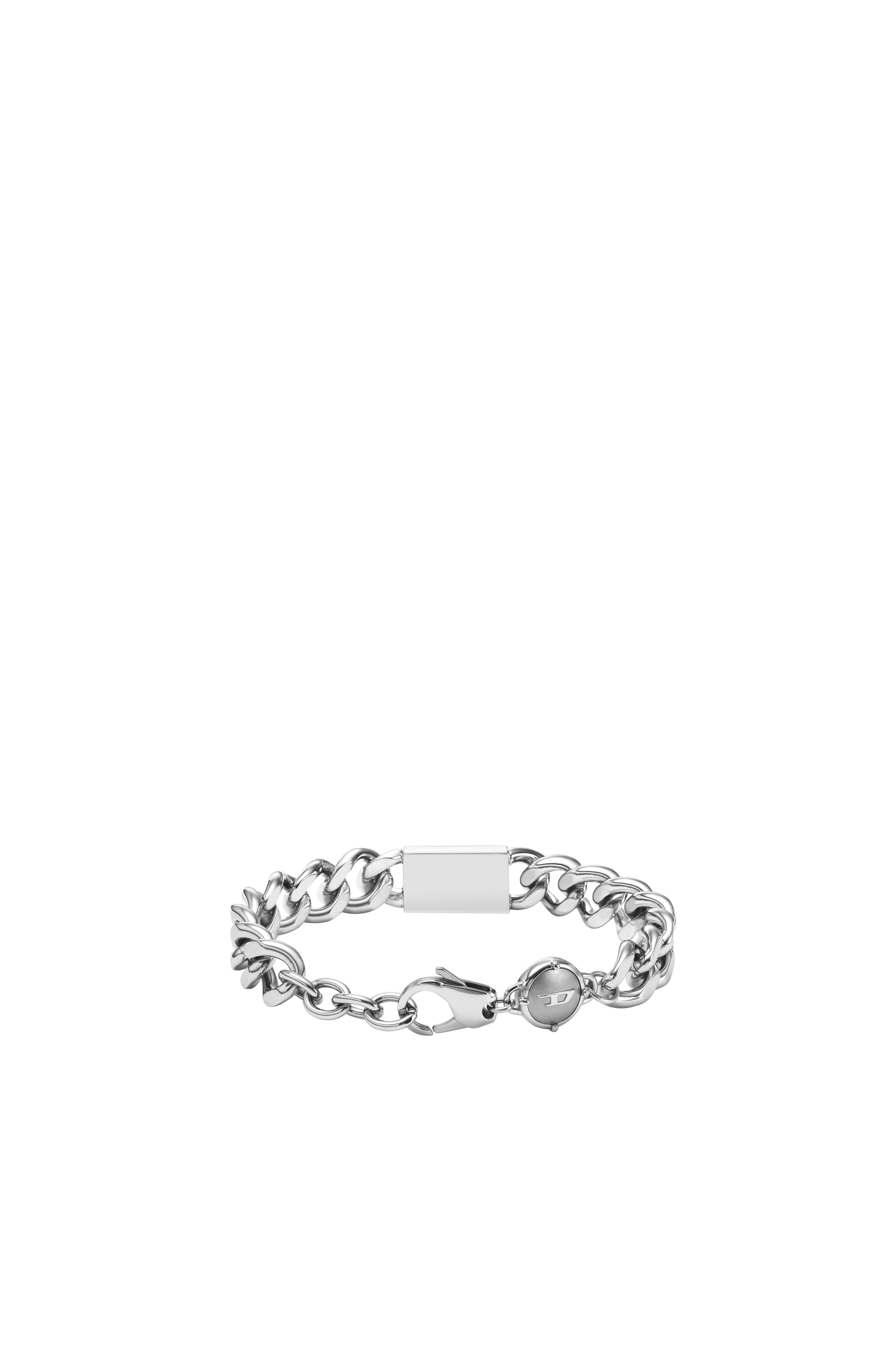 Diesel - DX1371, Man's Stainless Steel Logo Chain Bracelet in Silver - 2