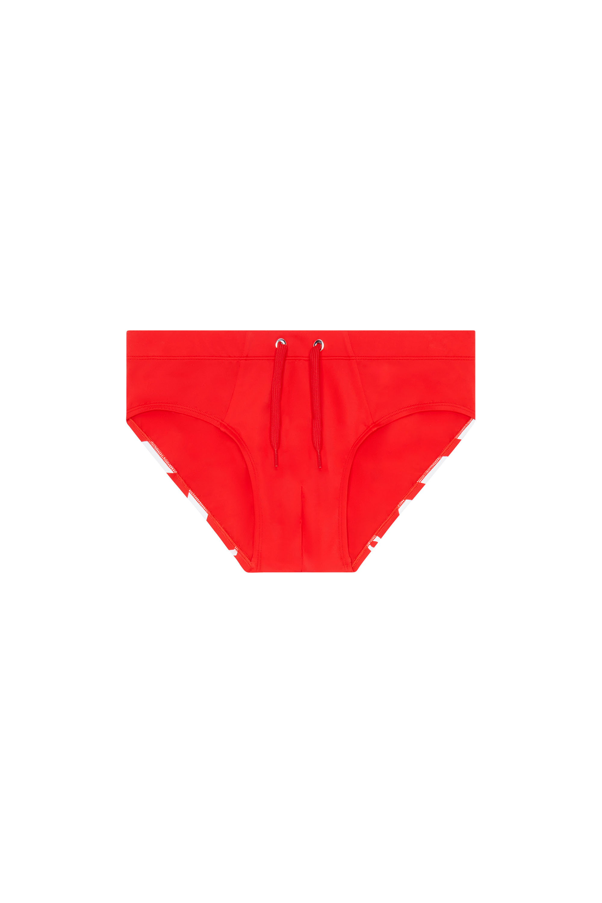 Diesel - BMBR-ALFIE, Man's Swim briefs with tonal logo print in Red - 4