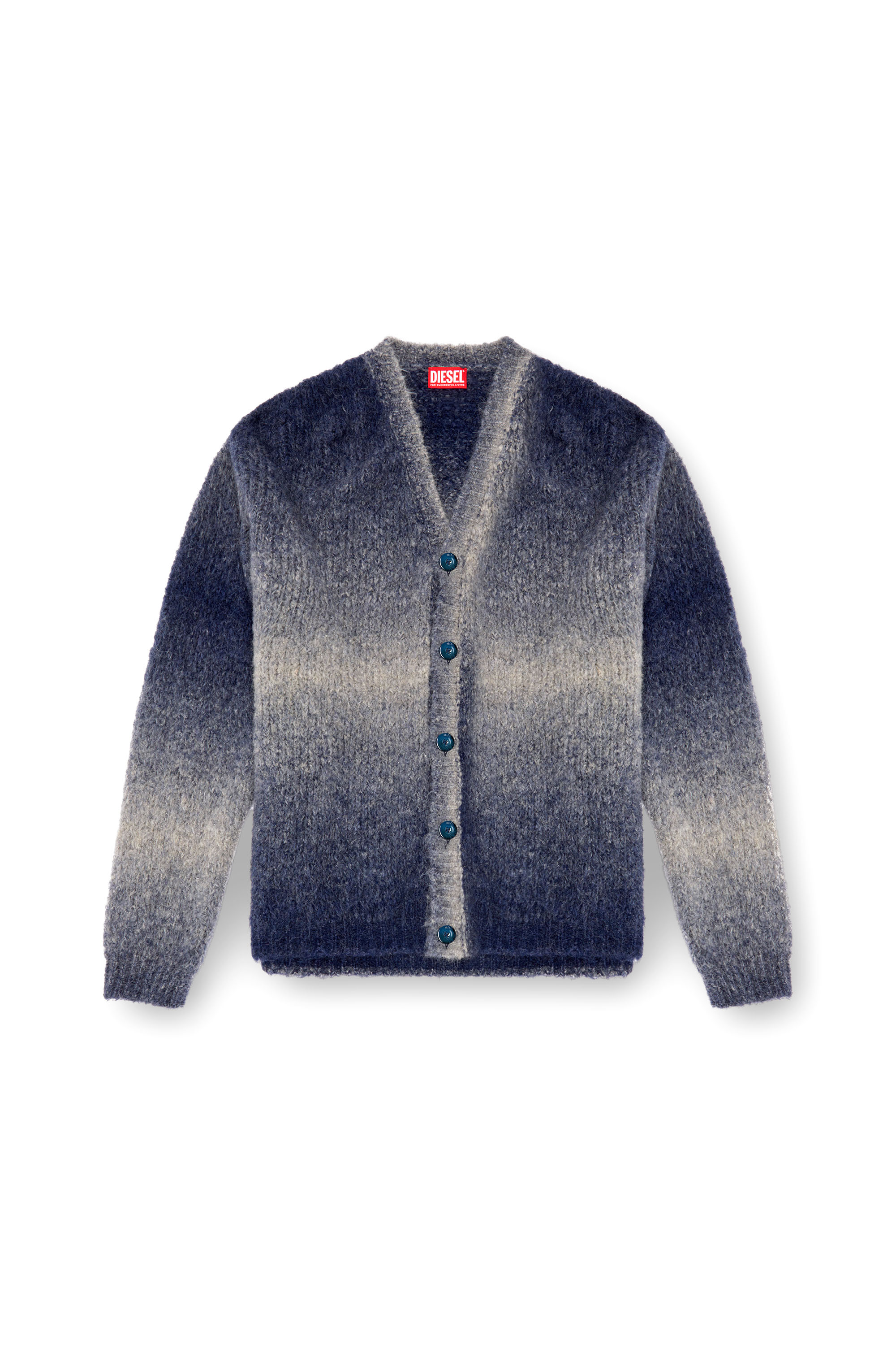 Diesel - K-RAMARRO, Cárdigan en degradé de mezcla de alpaca Hombre in Azul marino - 5