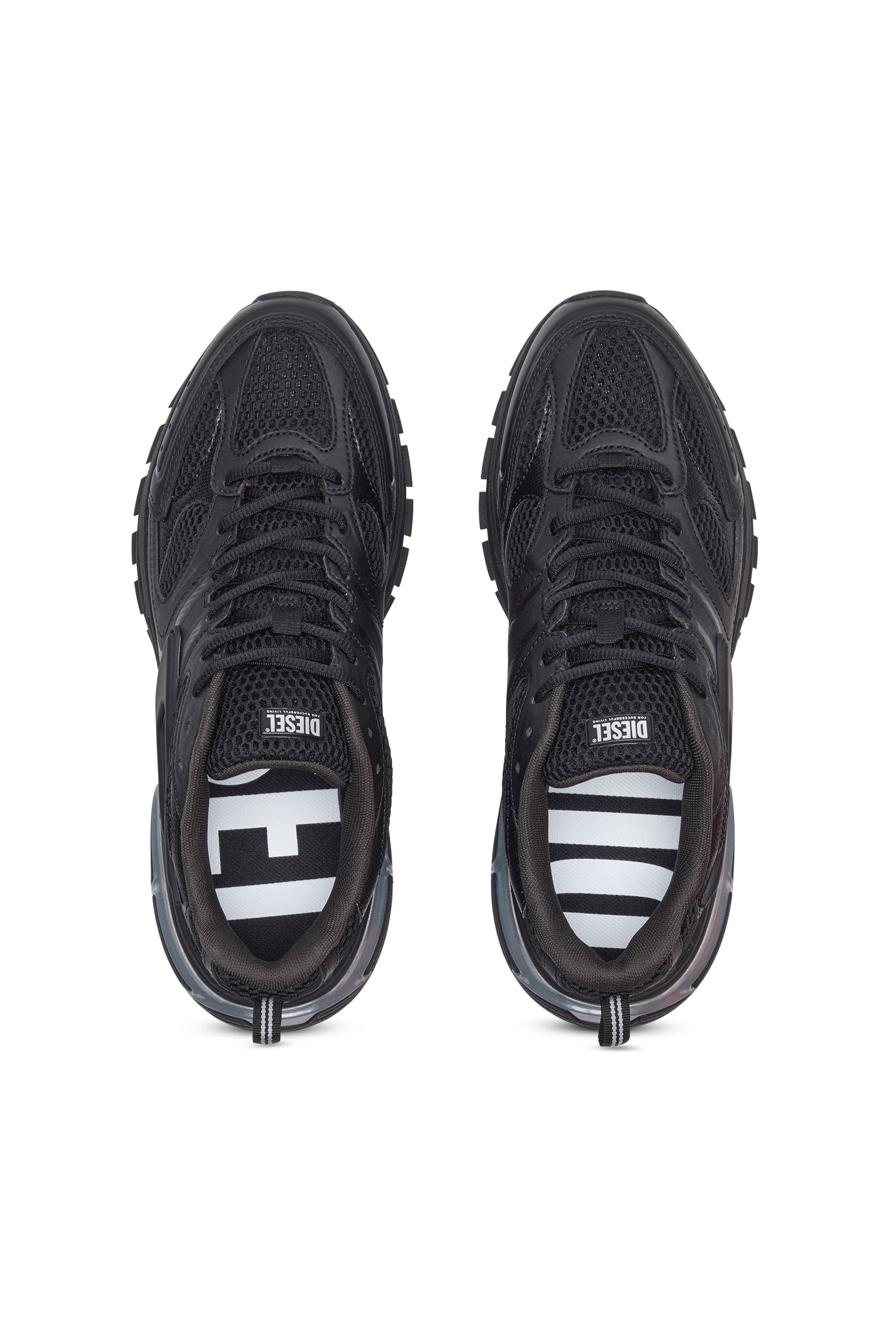 Diesel - S-SERENDIPITY PRO-X1, Man's S-Serendipity Pro-X1 - Mesh sneakers with embossed overlays in Black - 6