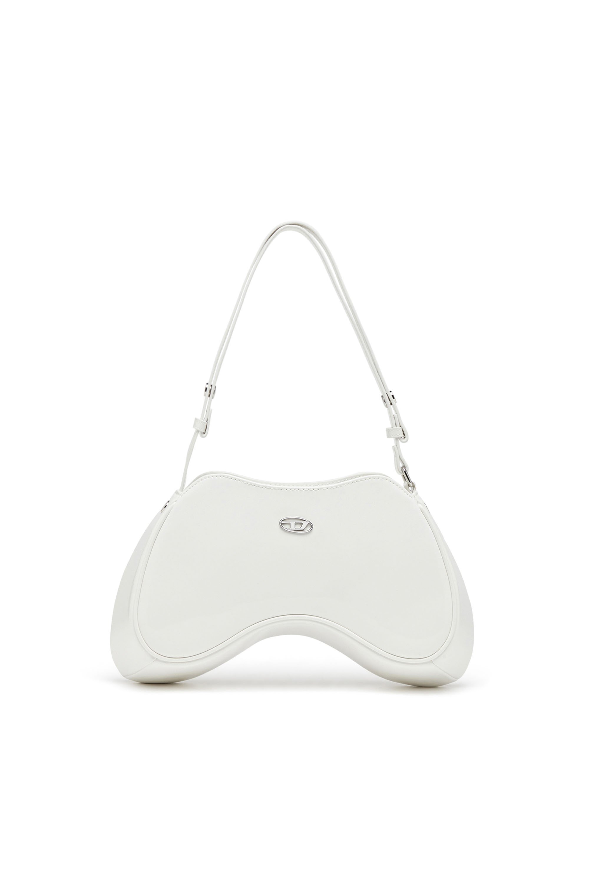 Diesel - PLAY SHOULDER, Woman's Play-Glossy shoulder bag in White - 2