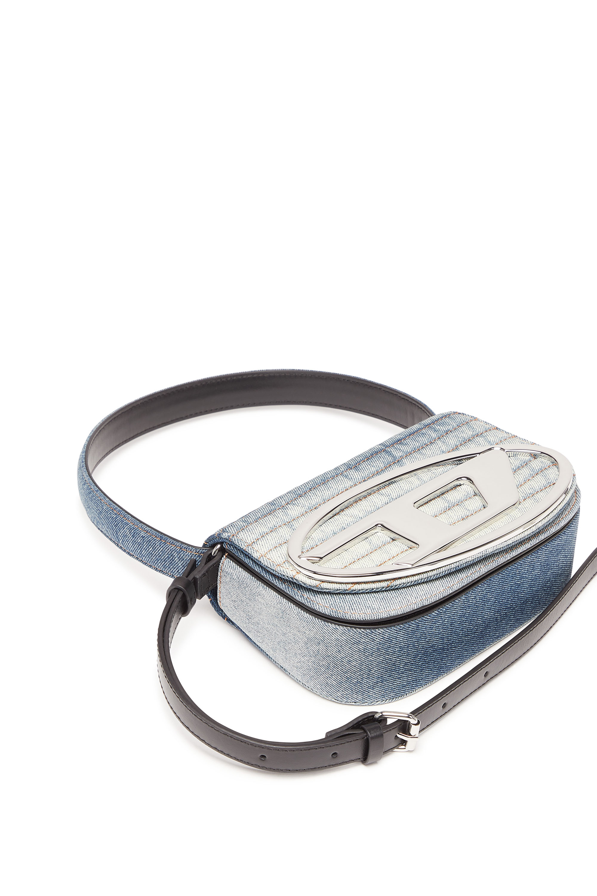 Diesel - 1DR, Woman's 1DR - Iconic shoulder bag in solarised denim in Blue/White - 5