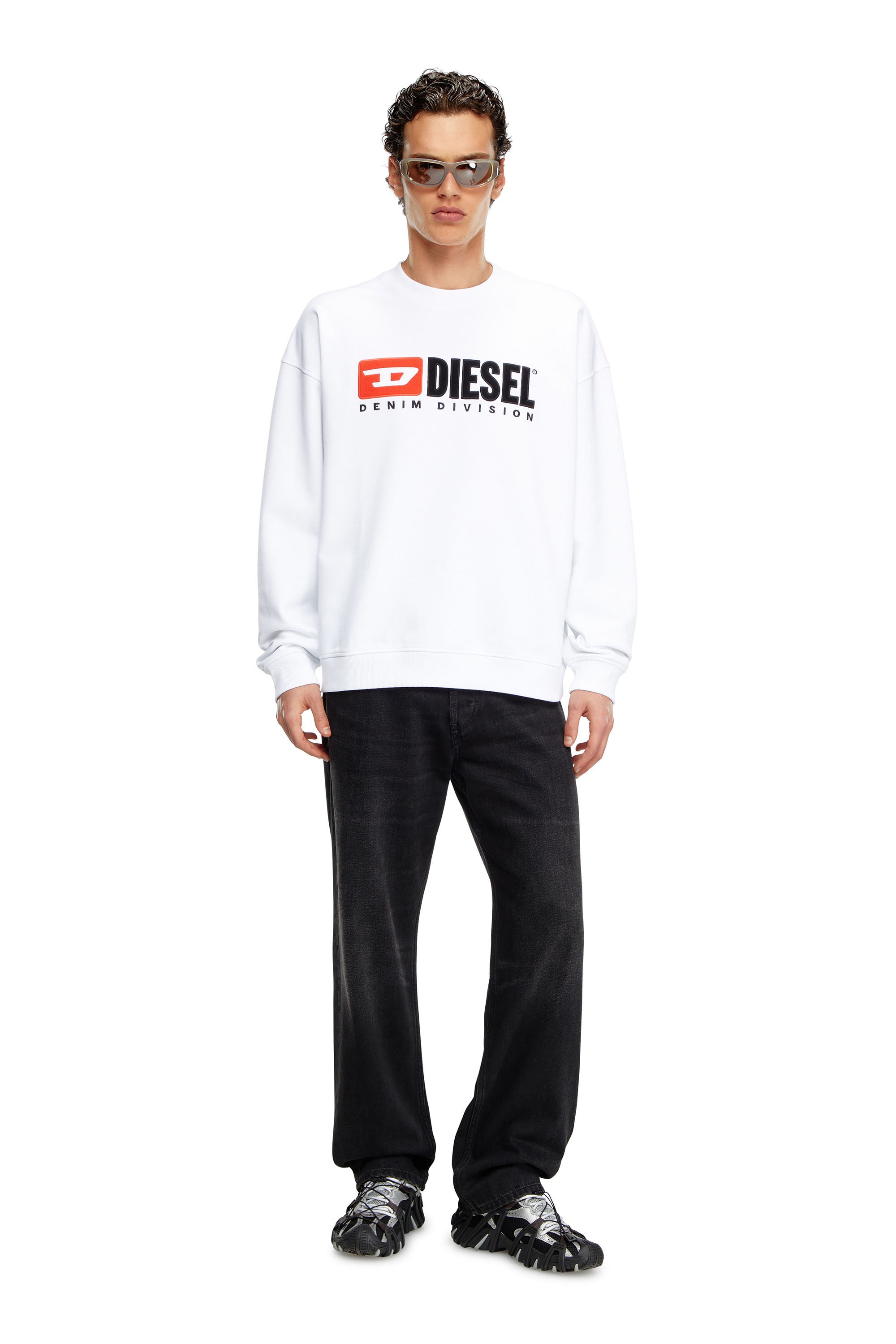 Diesel - S-BOXT-DIV, Sudadera con logotipo Denim Division Hombre in Blanco - 2