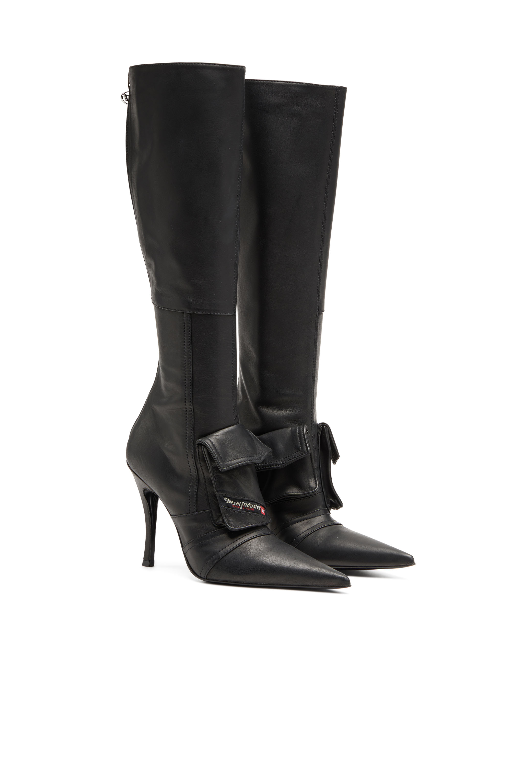 Diesel - D-VENUS POCKET HBT, D-Venus Pocket Hbt Boots - Botas a la rodilla con bolsillos utility Mujer in Negro - 2