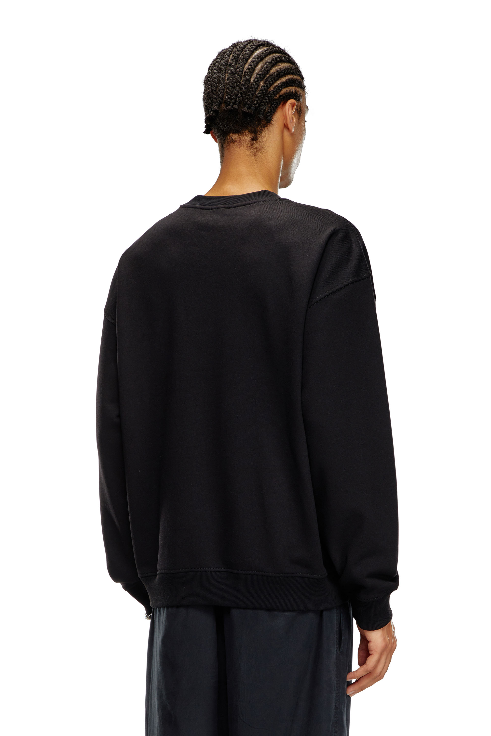 Diesel - S-BOXT-OD, Man's Sweatshirt with cut-out Oval D logo in Black - 3