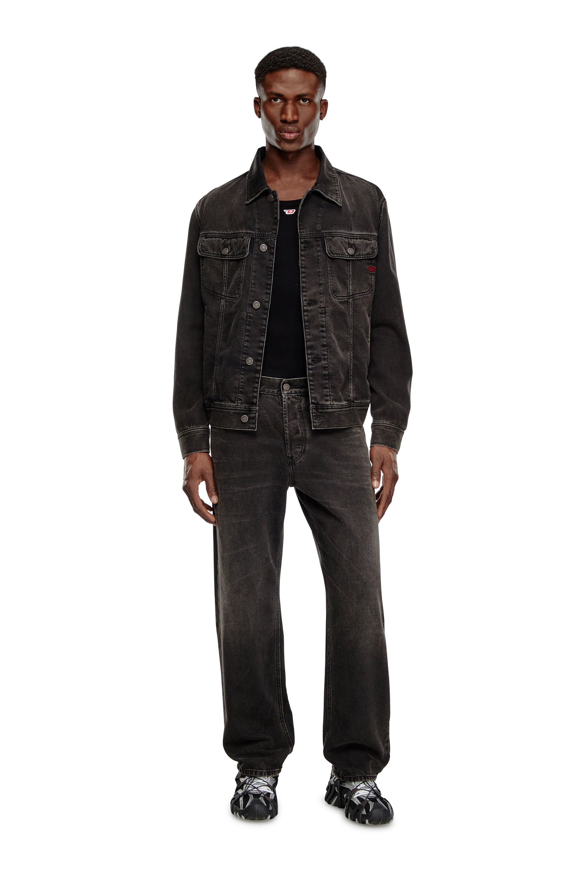 Diesel - D-BARCY, Man's Regular-fit trucker jacket in Black - 2