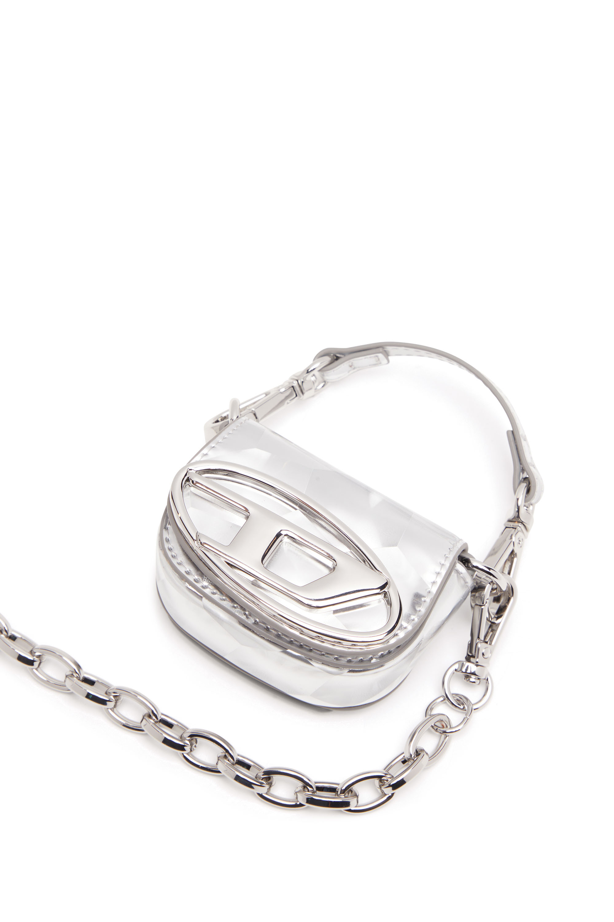 Diesel - 1DR XXS, Woman's Iconic micro bag charm with mirror effect in Silver - 4