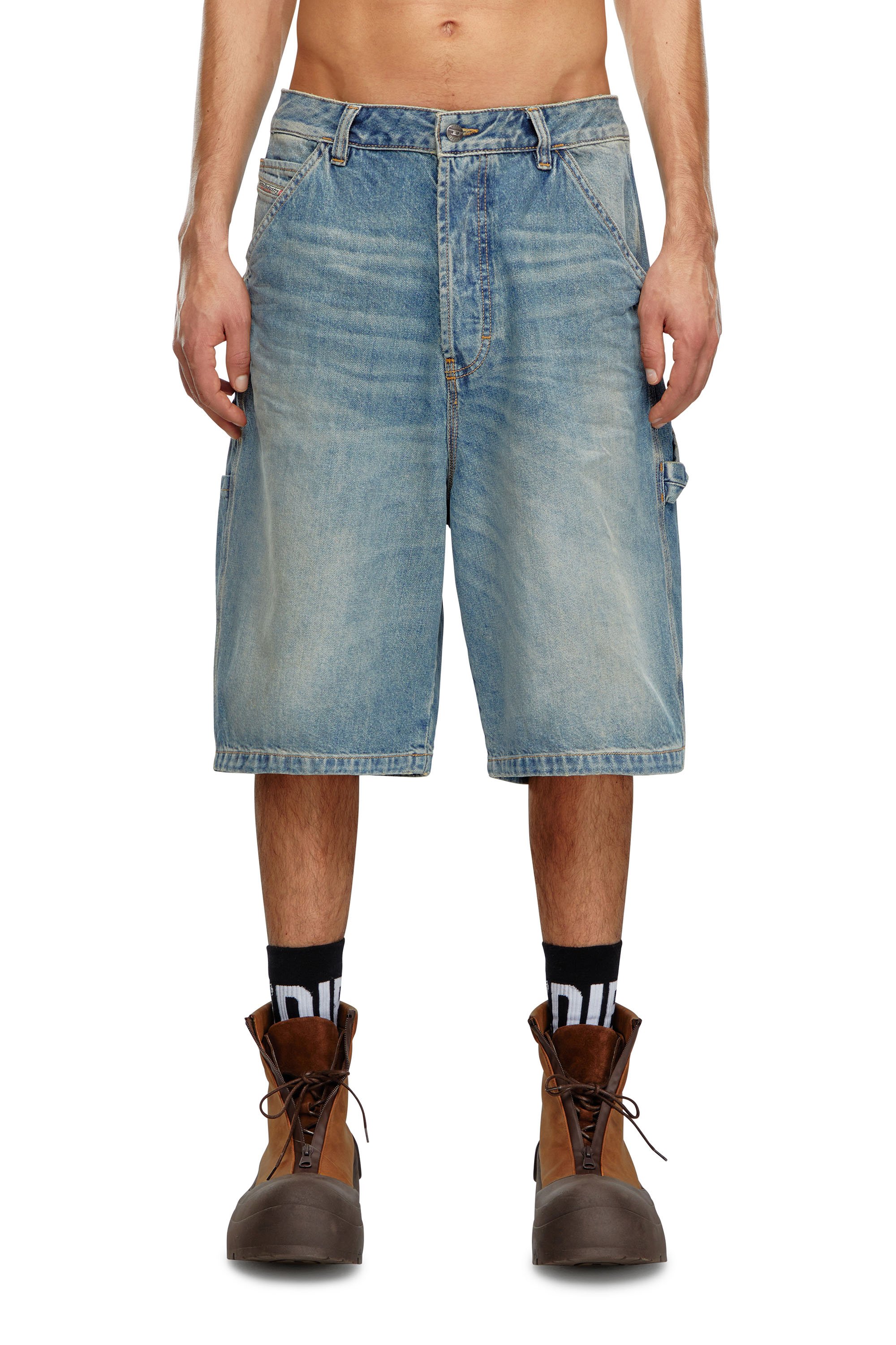 Diesel - D-LIVERY-SHORT, Pantalones cortos utility en denim Hombre in Azul marino - 1