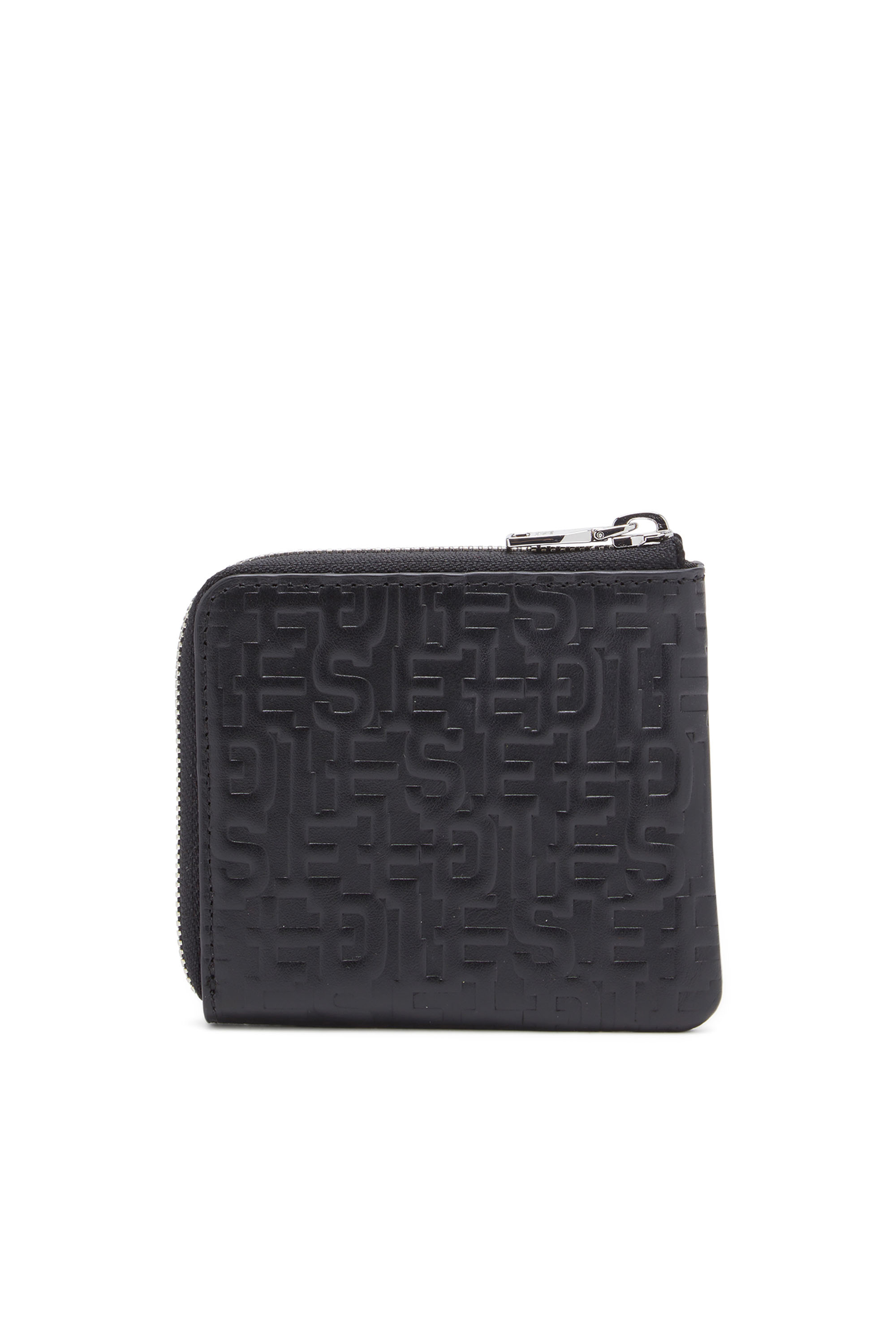 Diesel - PC MONOGRAM CARD HOLDER POUCH, Man's Zip wallet in monogram leather in Black - 2