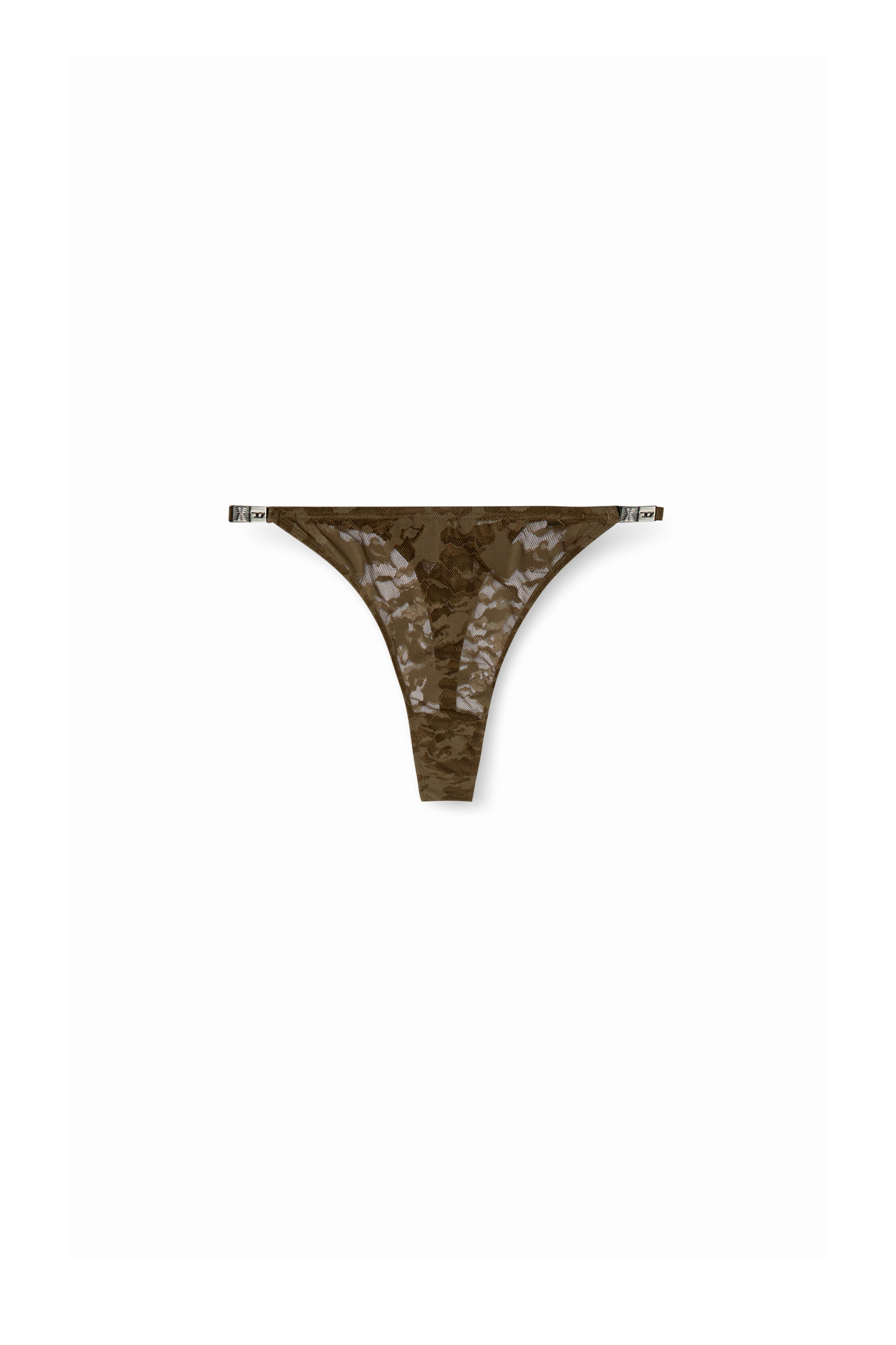 Diesel - CAMO-LACE-STRING-THONG, Woman's Thong in camo lace in Brown - 5