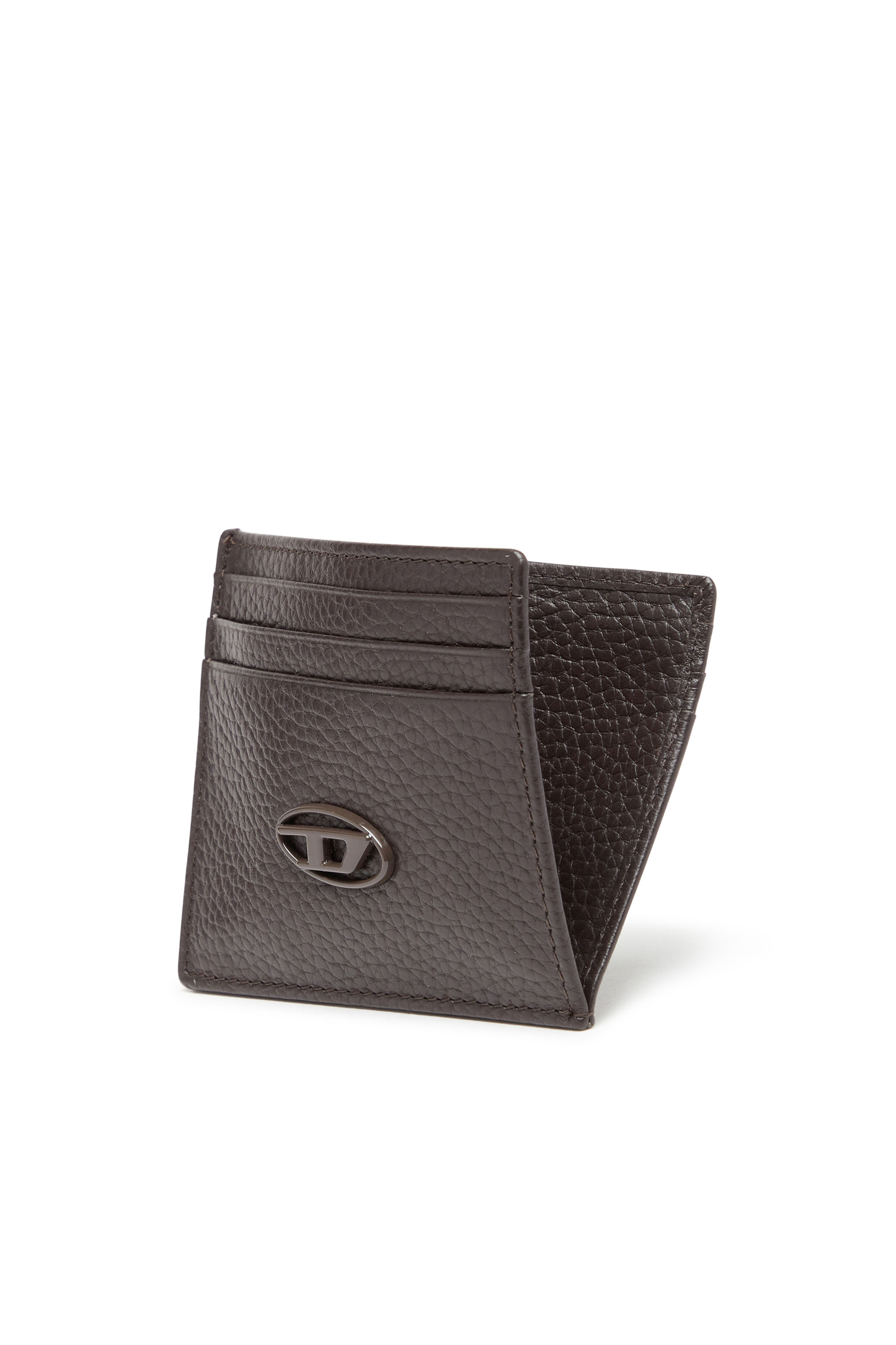 Diesel - CARD CASE, Tarjetero de piel flor Hombre in Marrón - 3