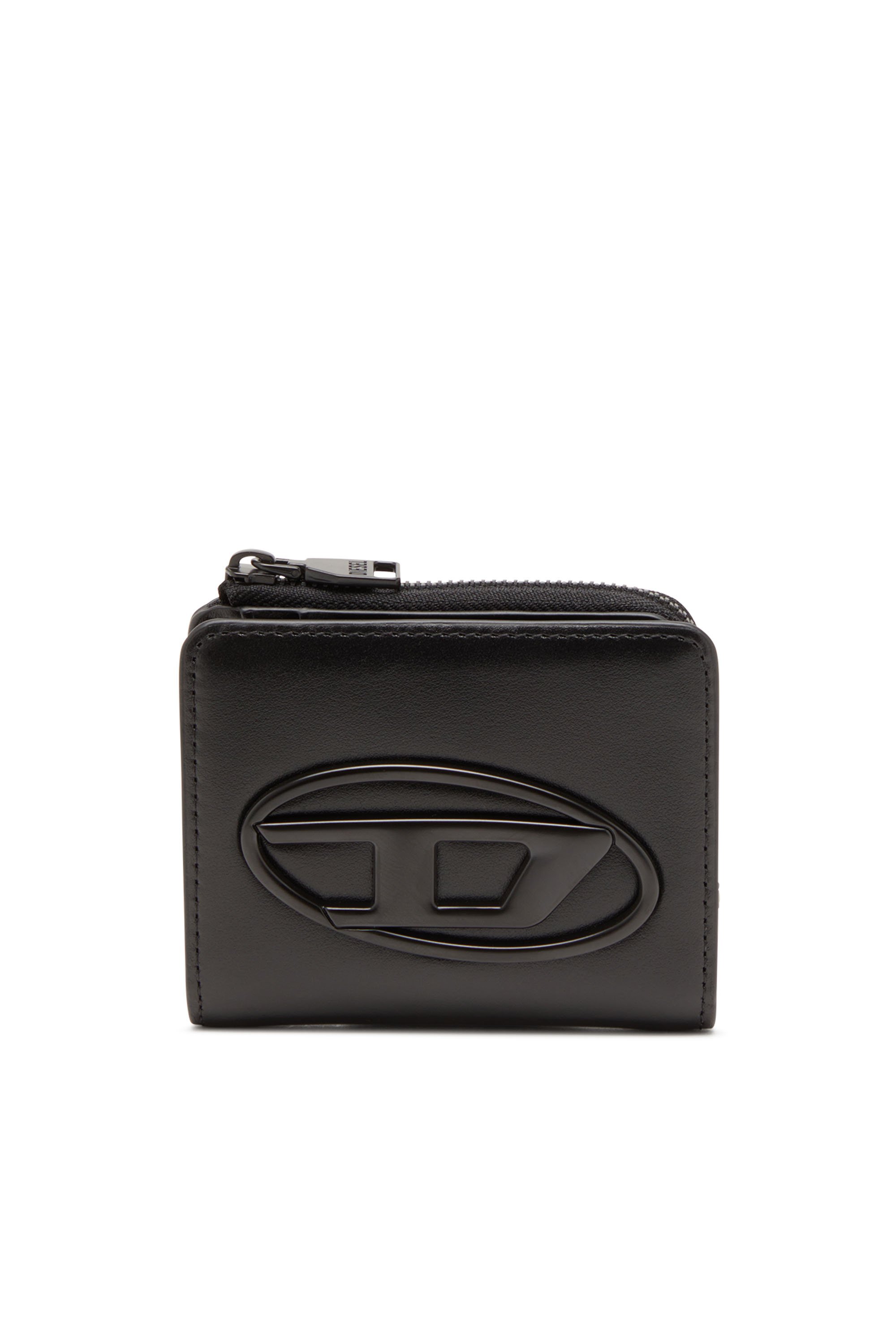 Diesel - HOLI-D CARD HOLDER ZIP L, Tarjetero de piel lisa Unisex in Negro - 1