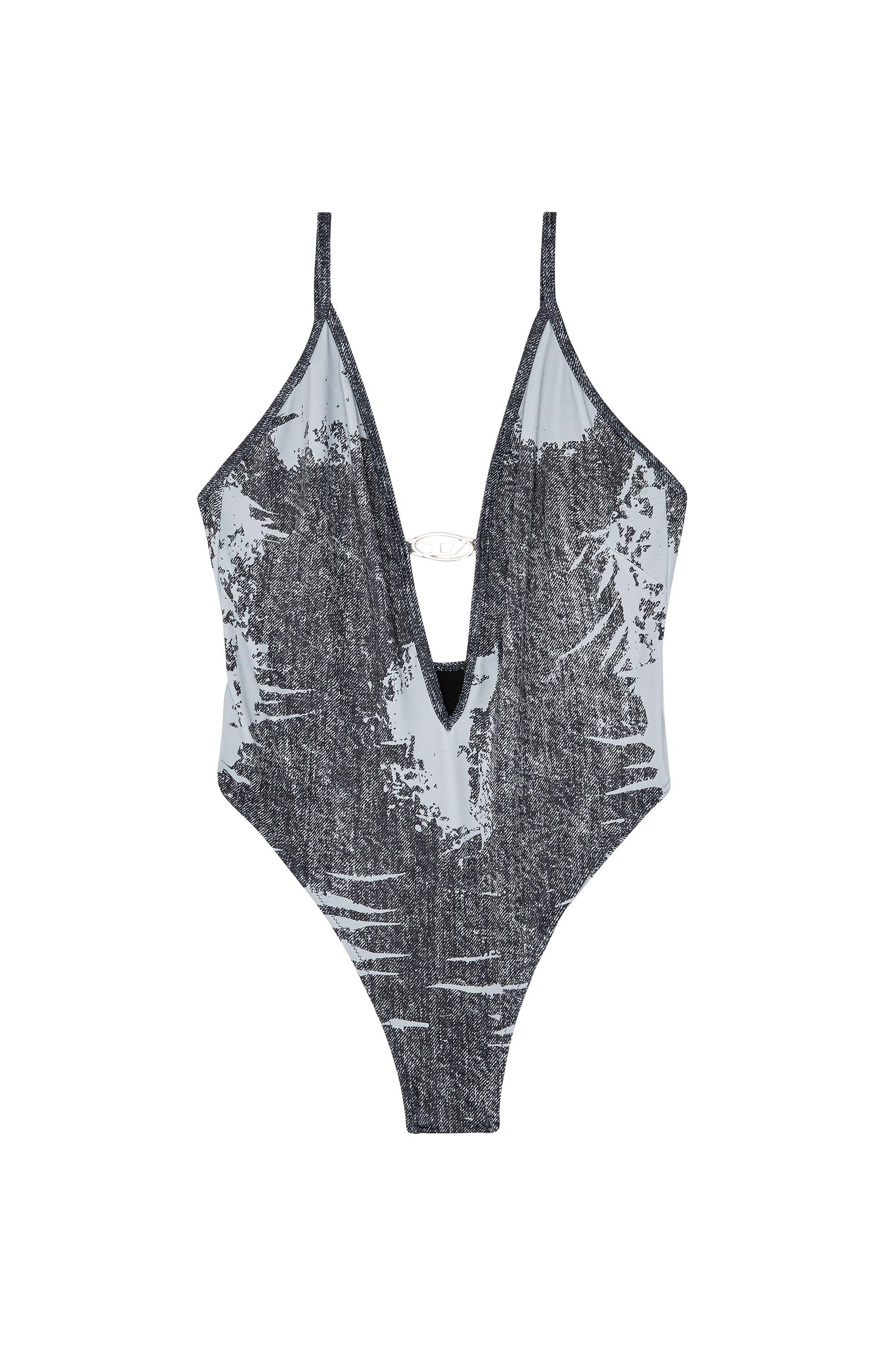 Diesel - BFSW-DENIM-BODY, Bañador con estampado de denim Mujer in Negro - 4