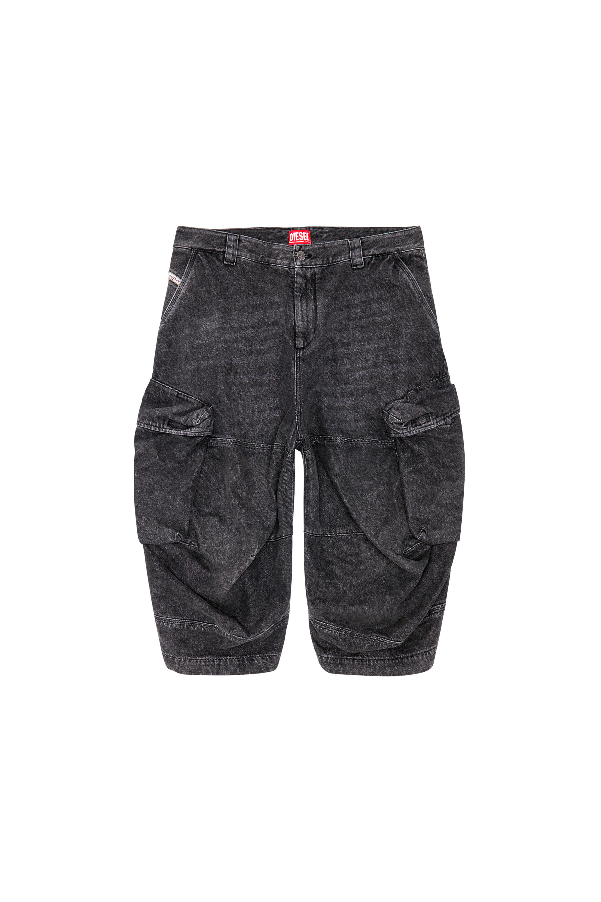 Diesel - D-ARNE-SHORT-S, Man's Long shorts in denim with cargo pockets in Black - 5