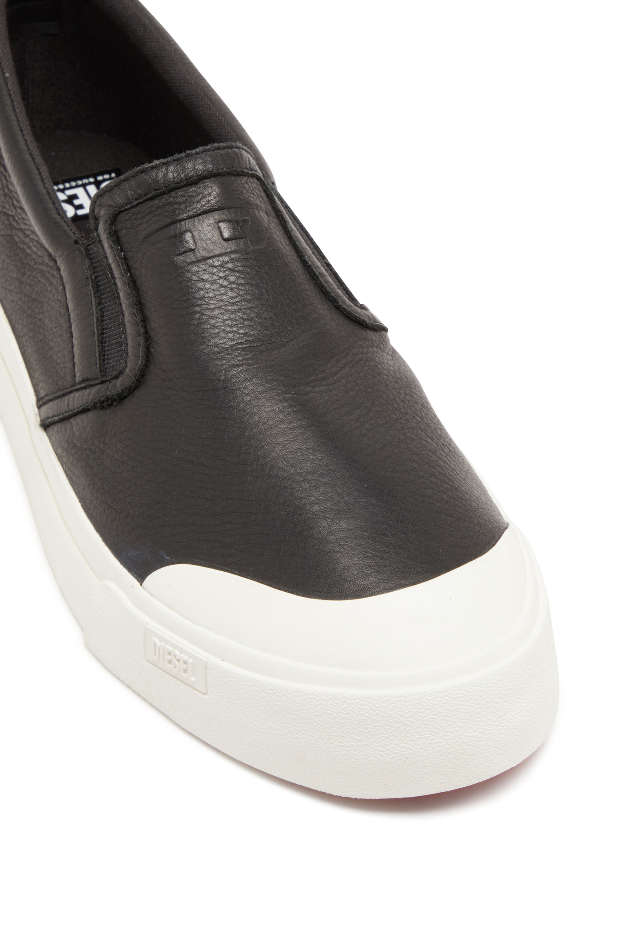 Diesel - S-ATHOS SLIP ON, S-Athos-Deportivas sin cordones de cuero liso Hombre in Negro - 6