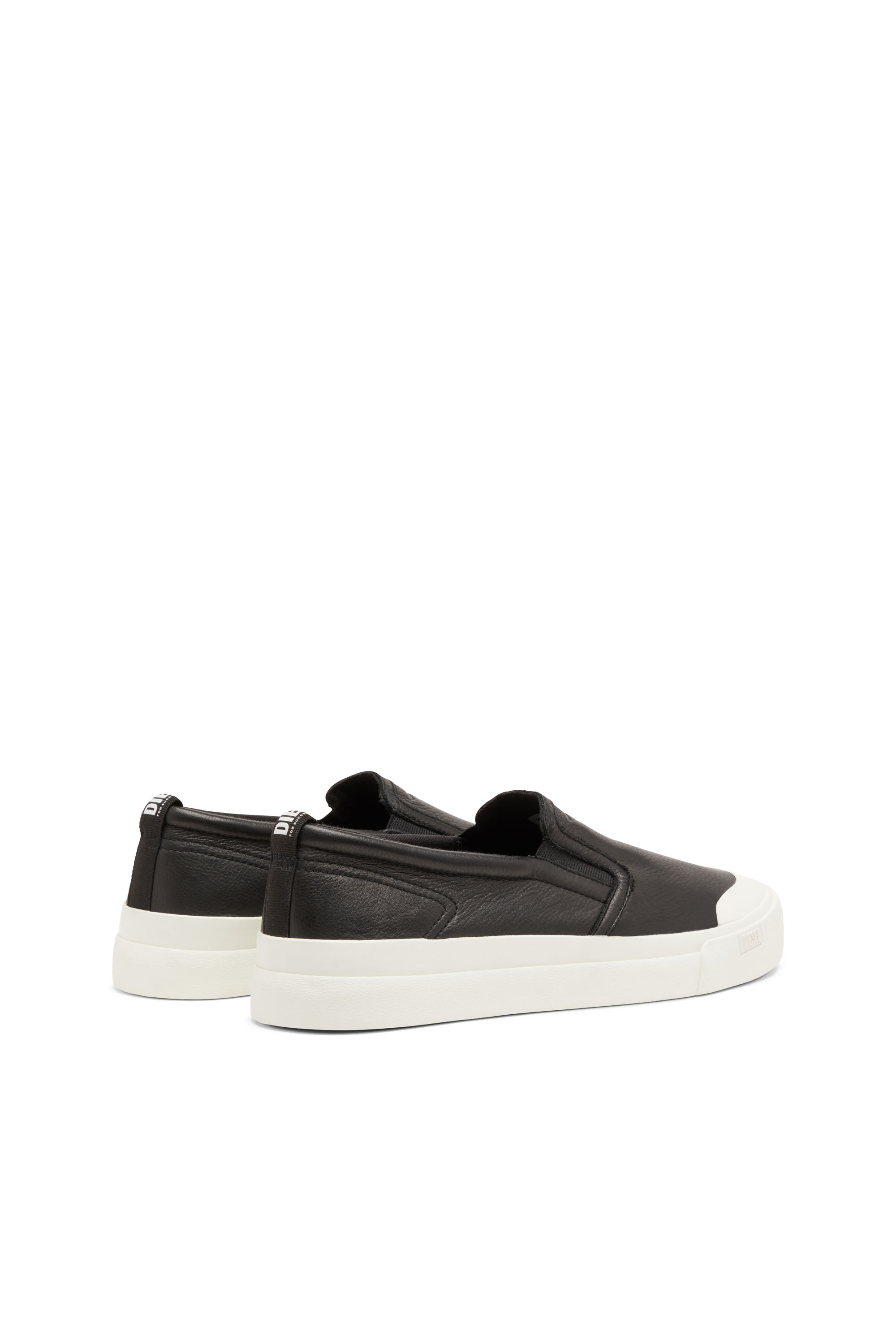 Diesel - S-ATHOS SLIP ON, S-Athos-Deportivas sin cordones de cuero liso Hombre in Negro - 3