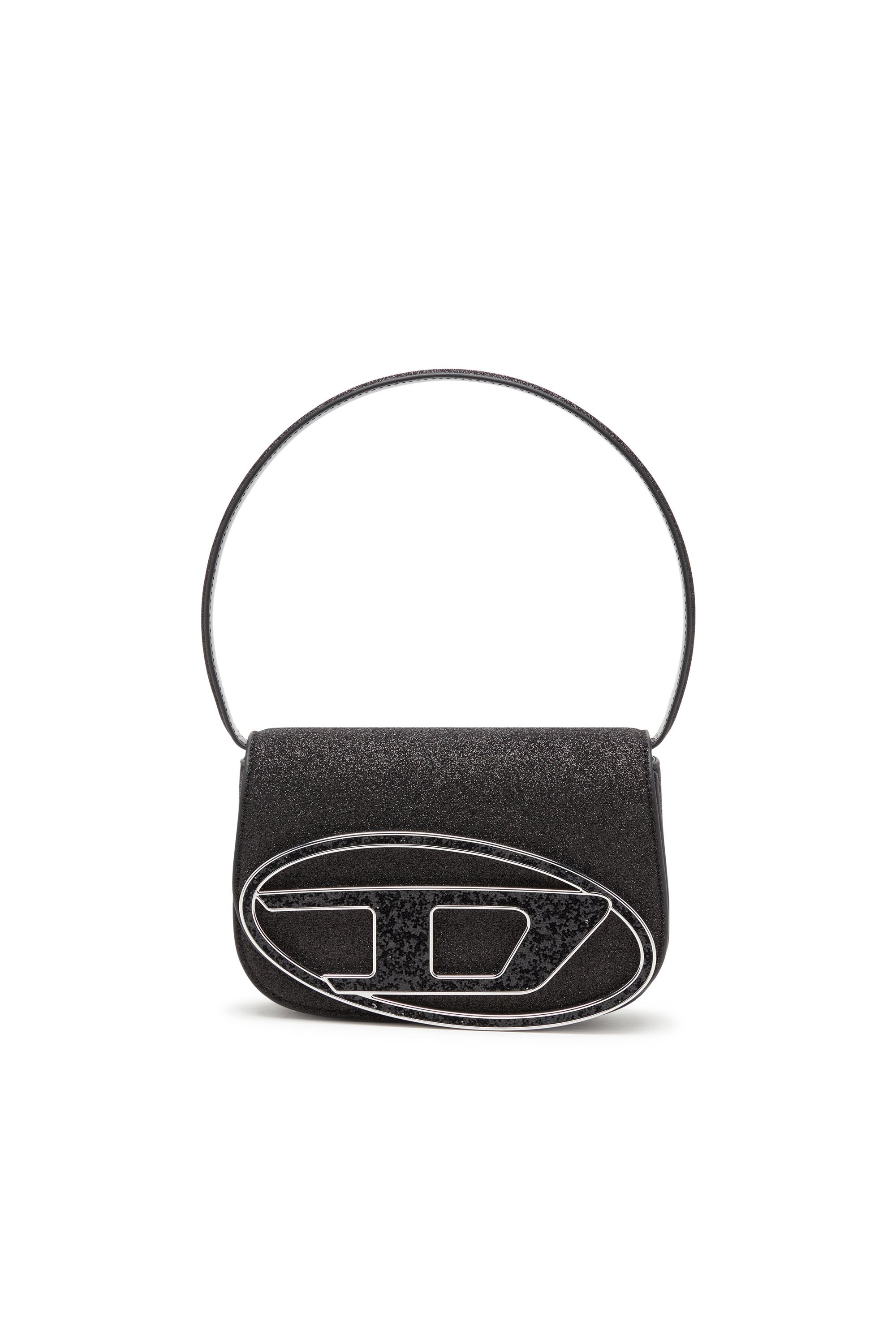 Diesel - 1DR, Woman's 1DR-Iconic shoulder bag in glitter fabric in Black - 1