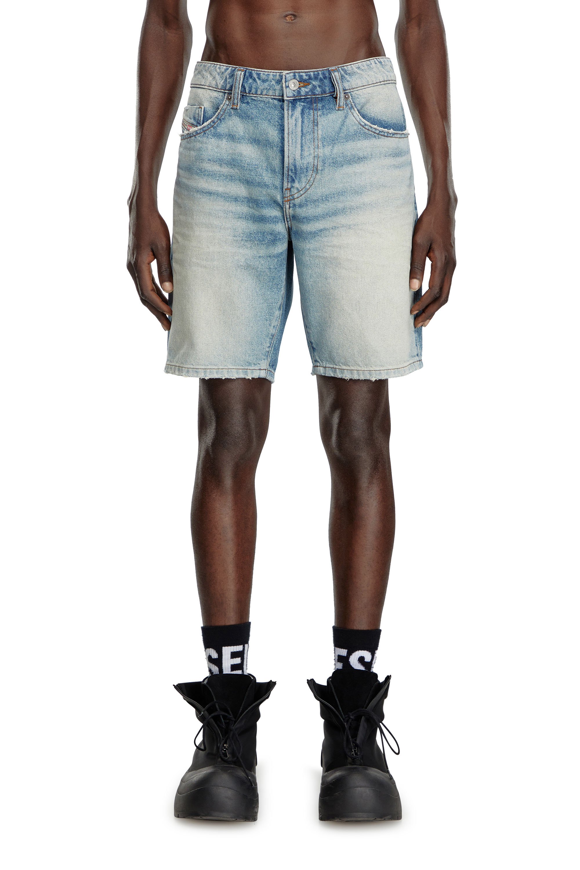 Diesel - D-FIN, Man's Slim denim shorts in Light Blue - 1