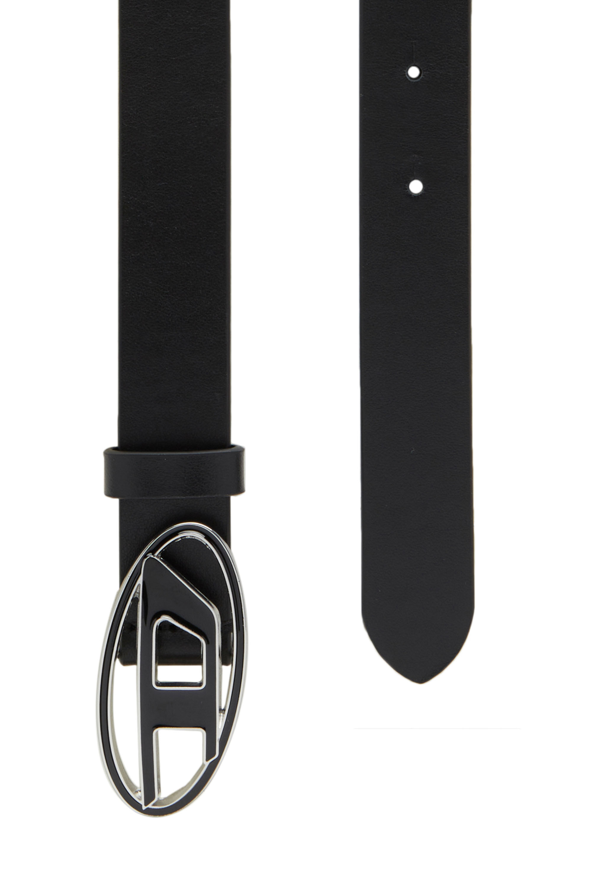 Diesel - B-1DR 25, Woman's Leather belt with enamelled buckle in Black - 3