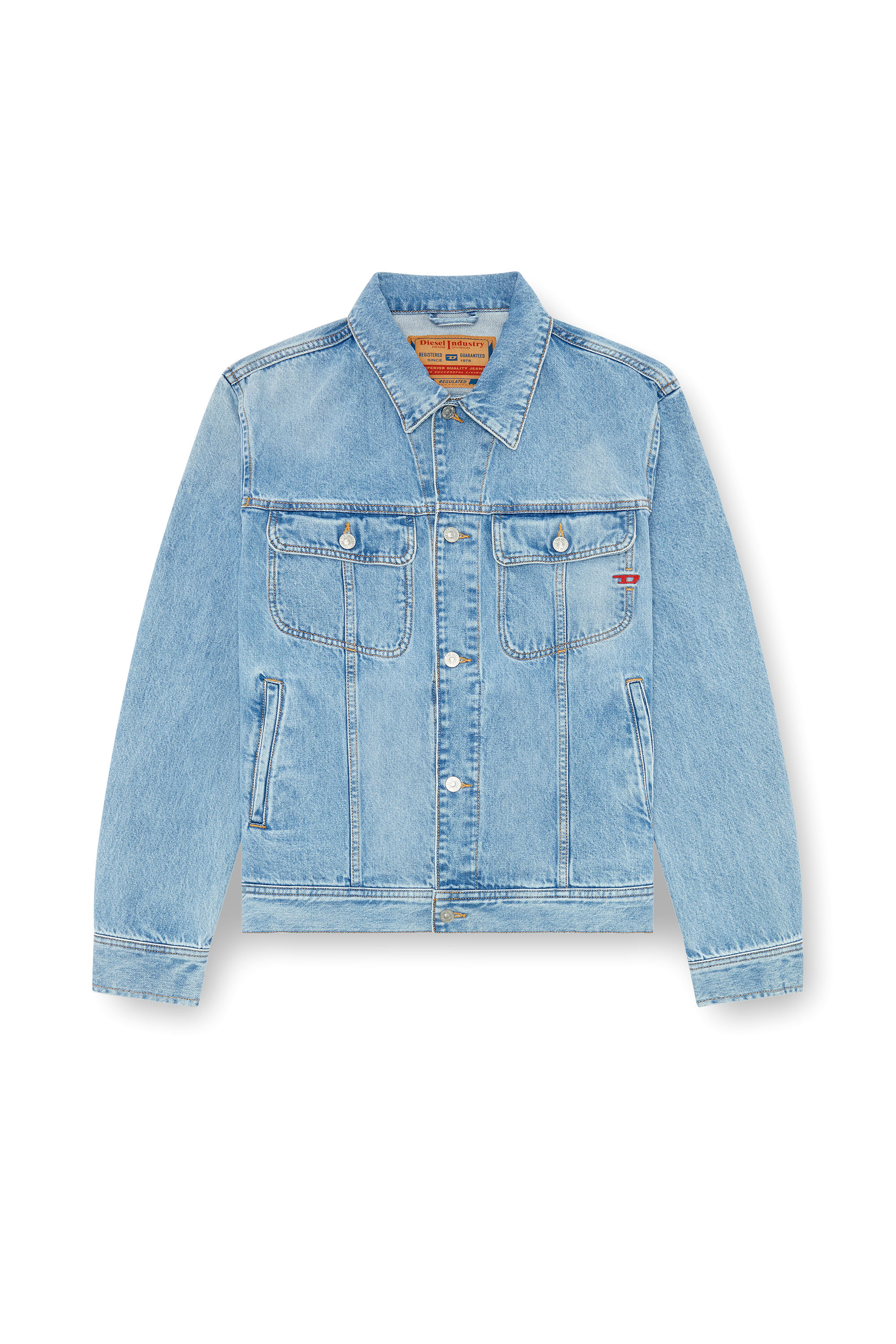 Diesel - D-BARCY, Man's Regular-fit trucker jacket in Light Blue - 6