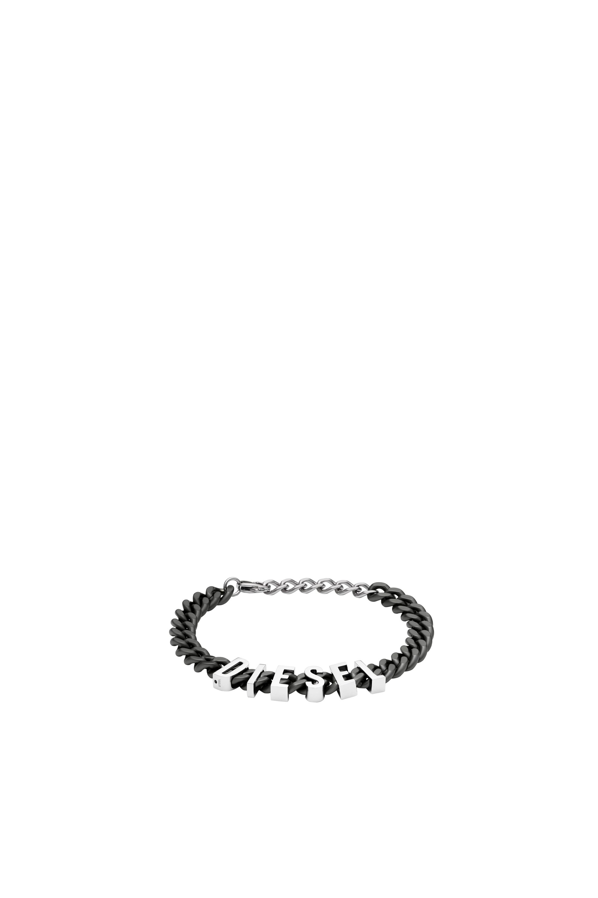 Diesel - DX1486, Pulsera de cadena de acero inoxidable en dos tonos Unisex in Negro - 1