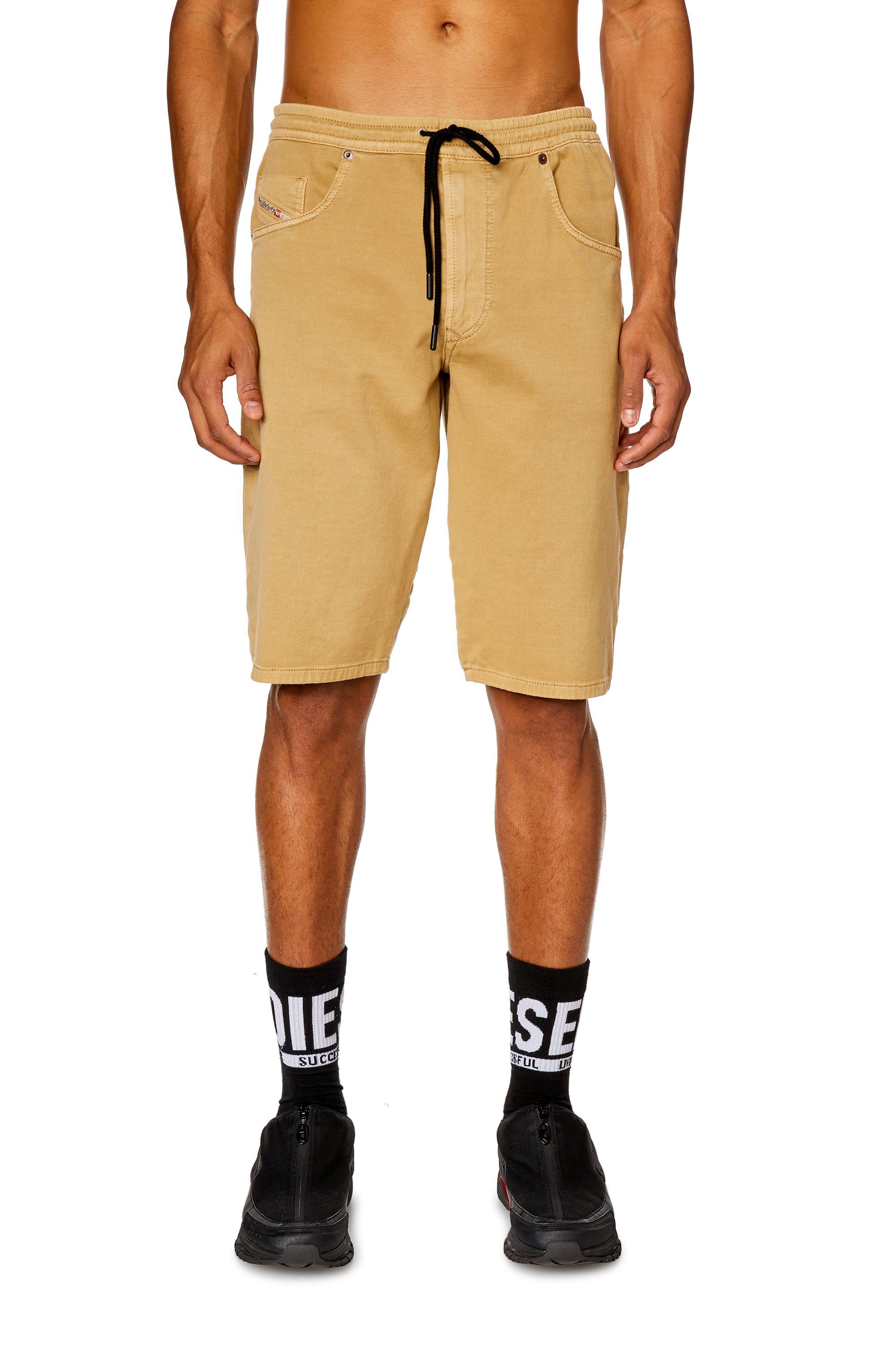 Diesel - 2033 D-KROOLEY-SHORT JOGG, Man's Chino shorts in JoggJeans in Light Brown - 1