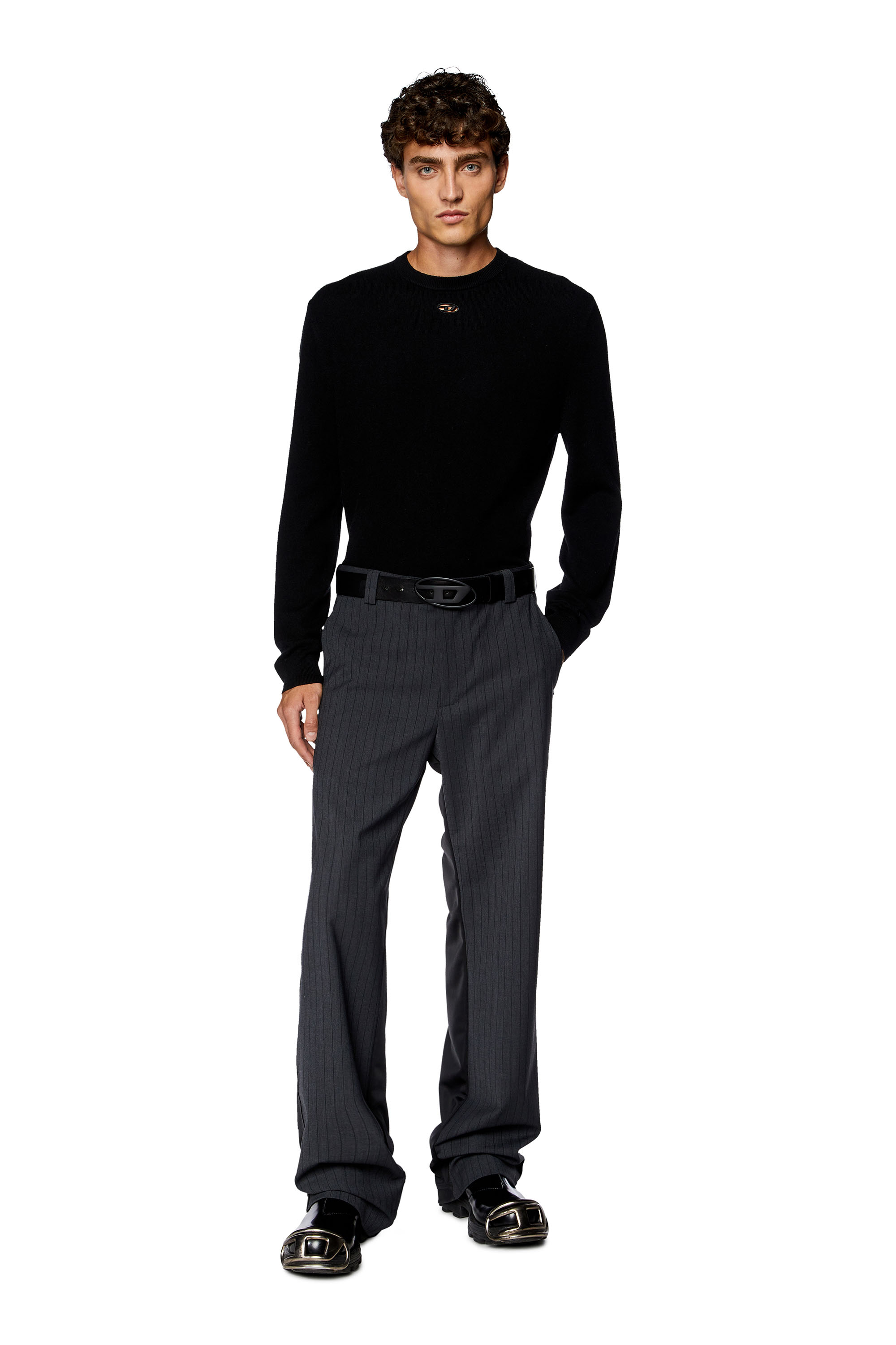 Diesel - K-VIERI, Man's Wool and cashmere jumper in Black - 5