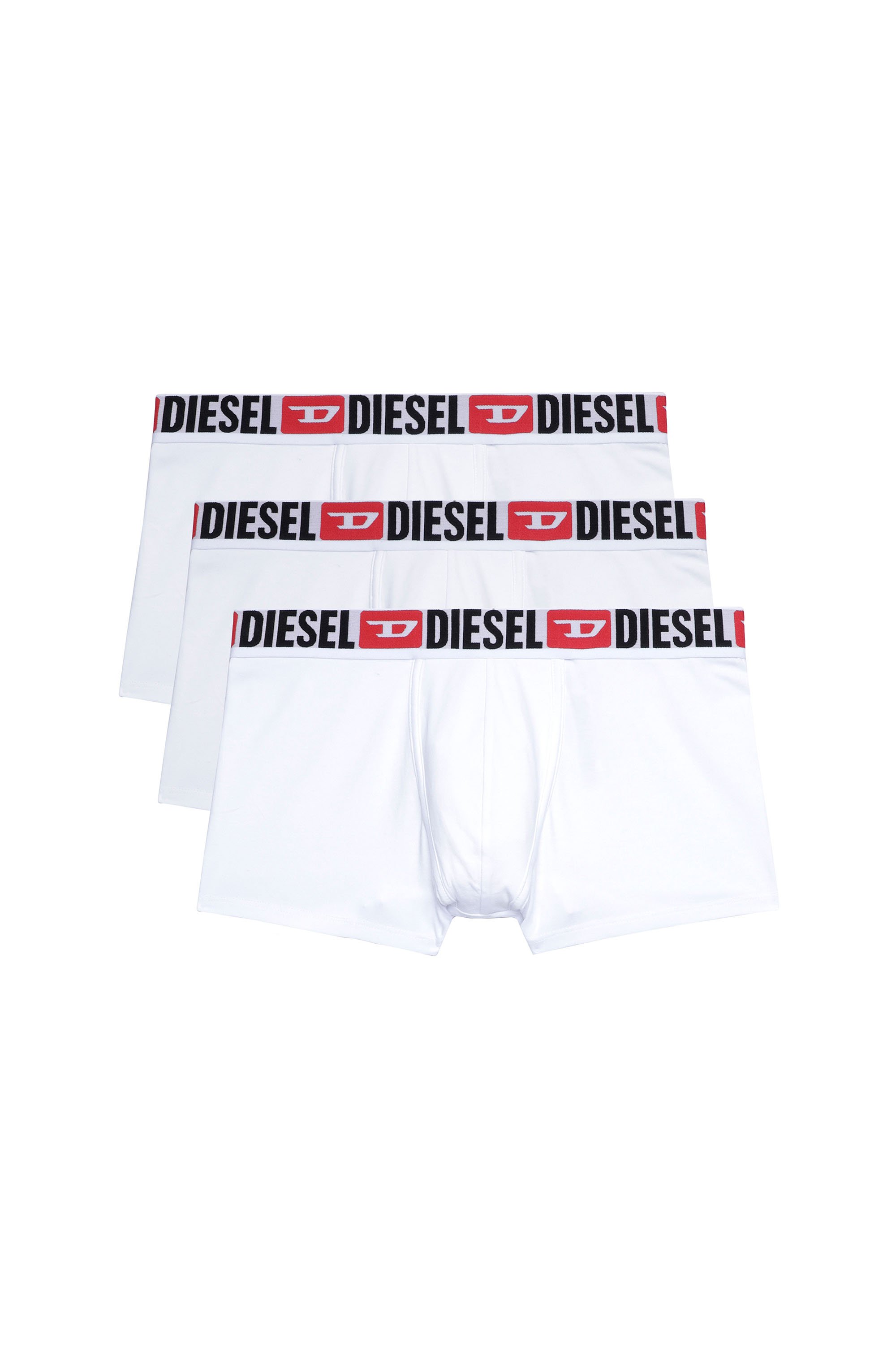 Diesel - UMBX-DAMIENTHREEPACK, Man's Three-pack of all-over logo waist boxers in White - 1