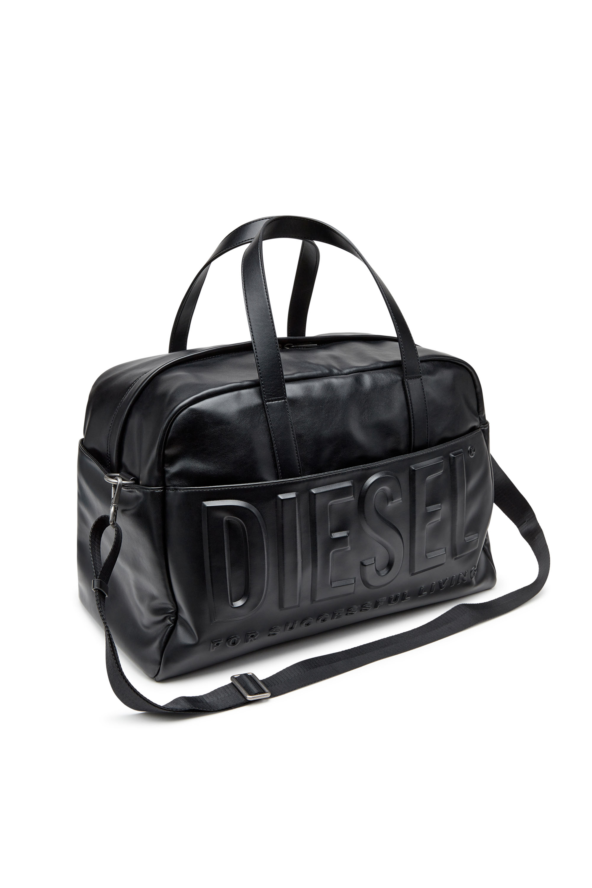 Diesel - DSL 3D DUFFLE L X, Man's Dsl 3D L-Duffle bag with extreme 3D logo in Black - 5