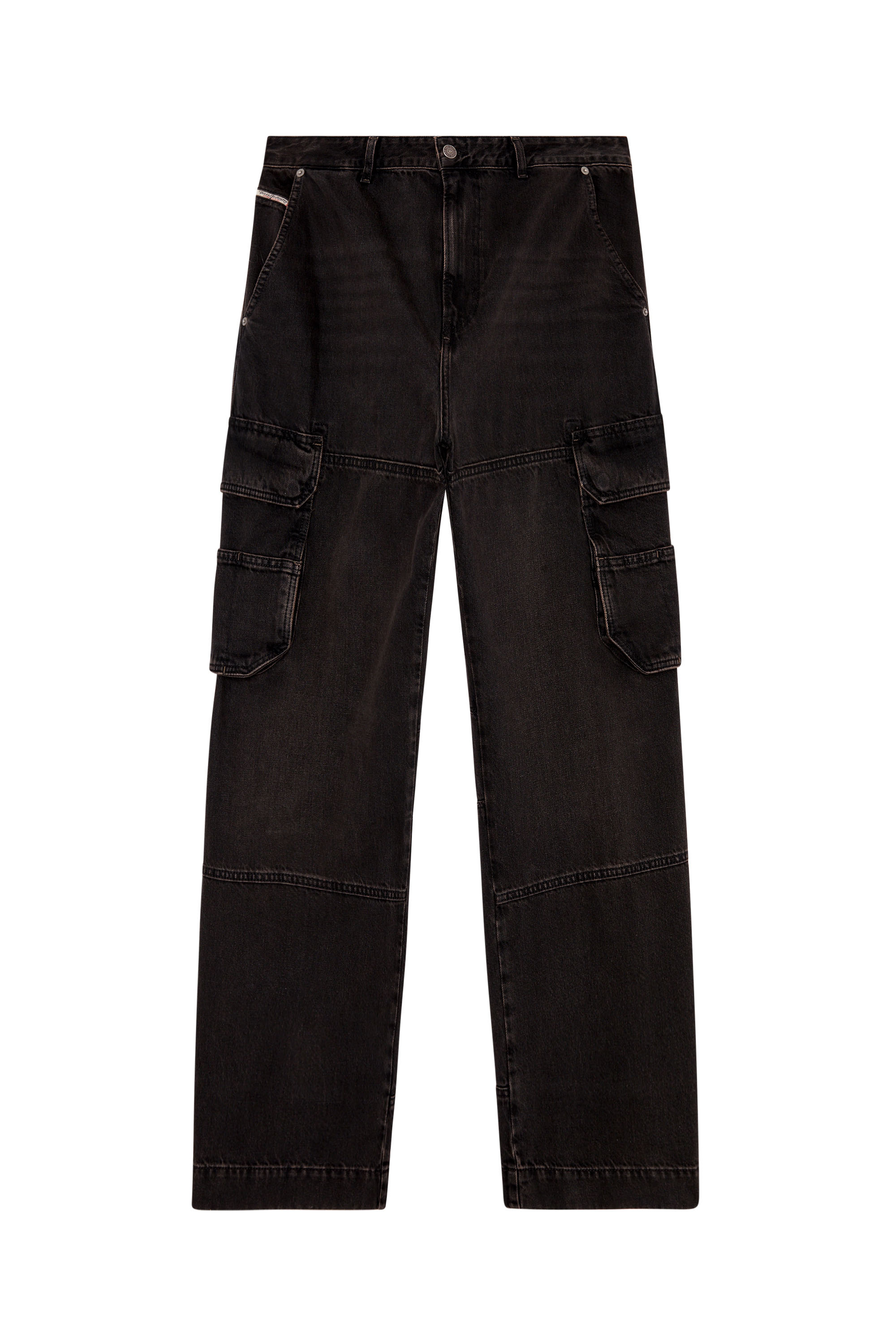 Diesel - Man's Relaxed Jeans D-Fish 0KIAG, Black/Dark grey - 3