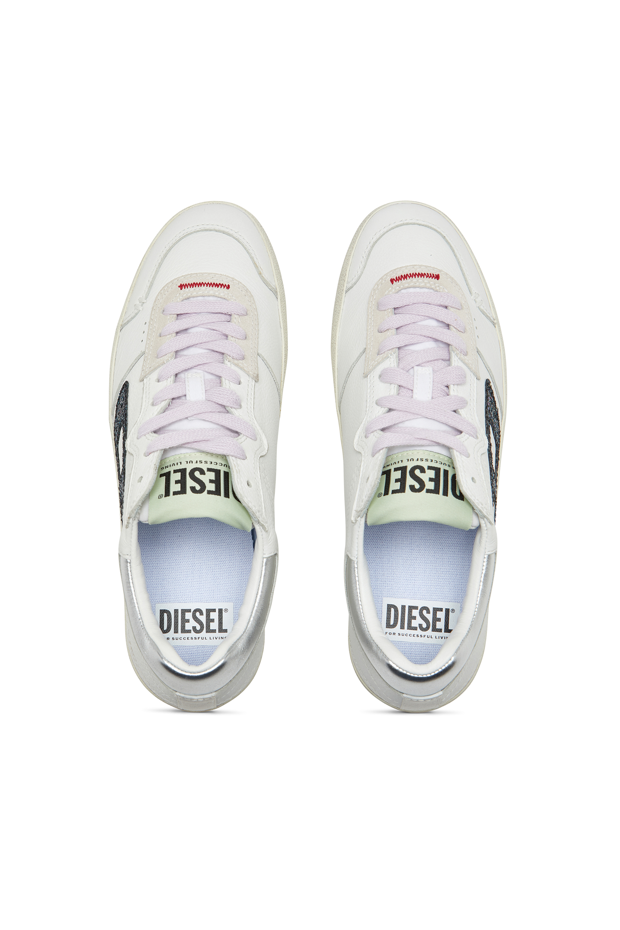 Diesel - S-LEROJI LOW W, S-Leroji-Deportivas de cuero con logotipo brillante Mujer in Multicolor - 5