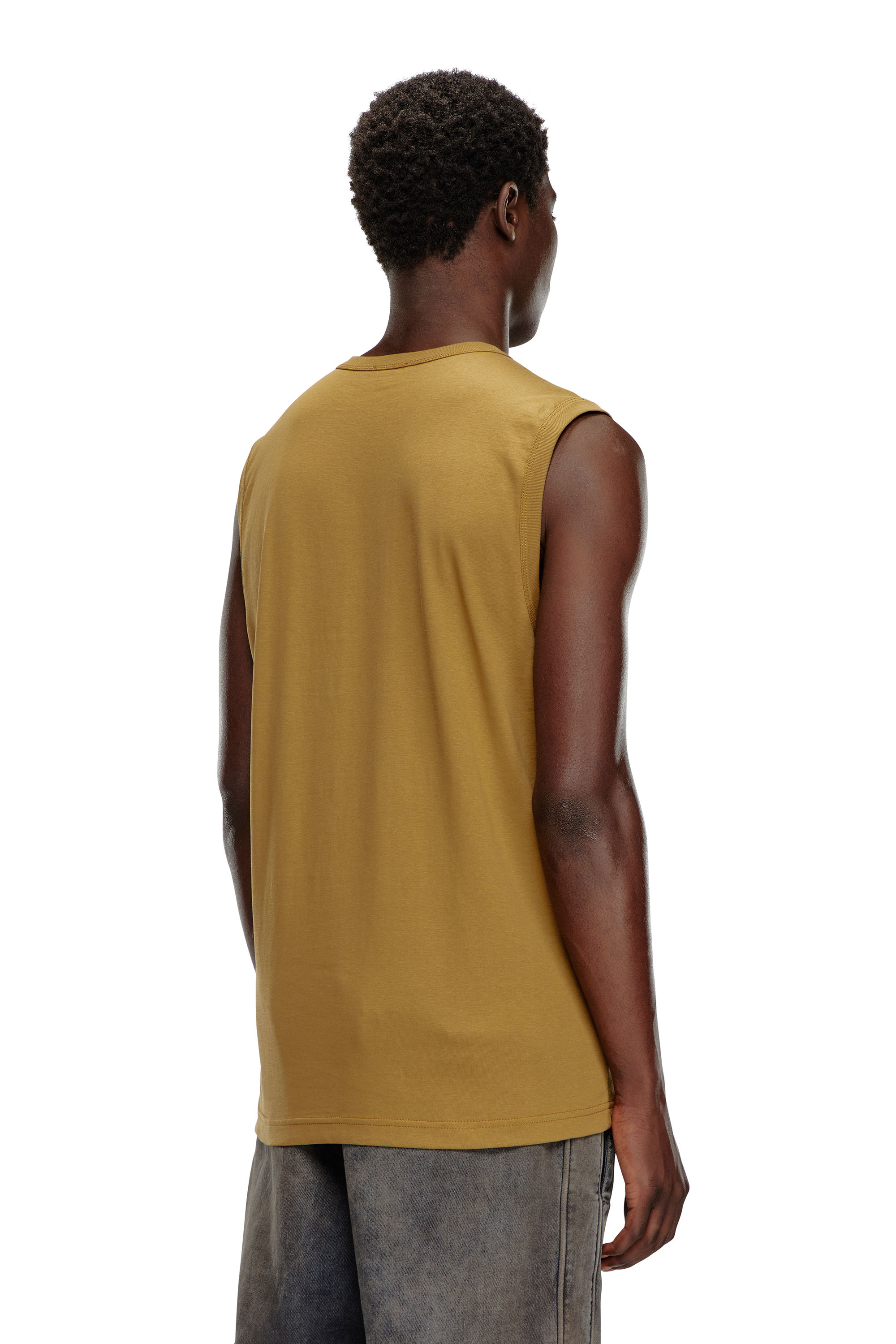 Diesel - T-BISCO-OD, Man's Tank top with injection-moulded Oval D in Light Brown - 2