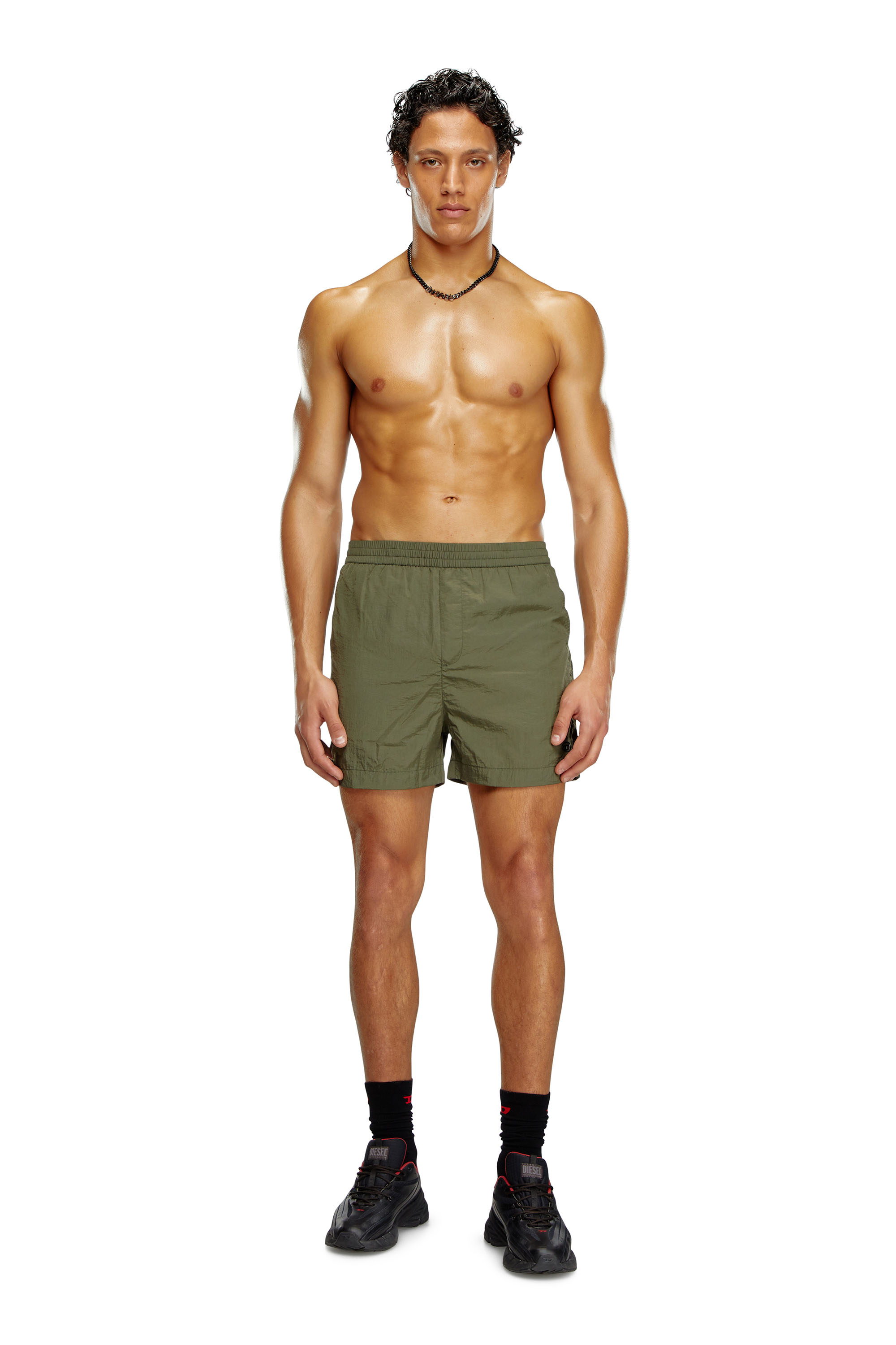 Diesel - BMBX-RIO-41CM-PARACHUTE, Man's Nylon board shorts in Military Green - 1